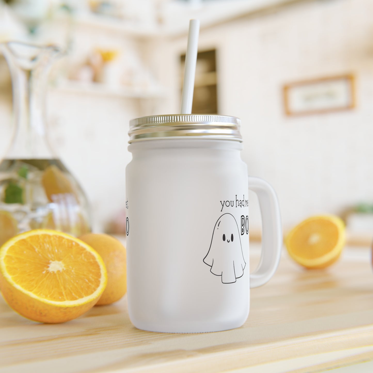 Boo Cup | Mug nomade en verre givré avec couvercle et paille – 350ml