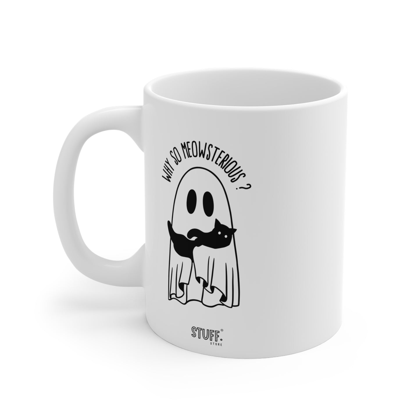 Meowsterious Cup | Mug en céramique avec design chat noir & Halloween mystique – 330 ml / 440 ml