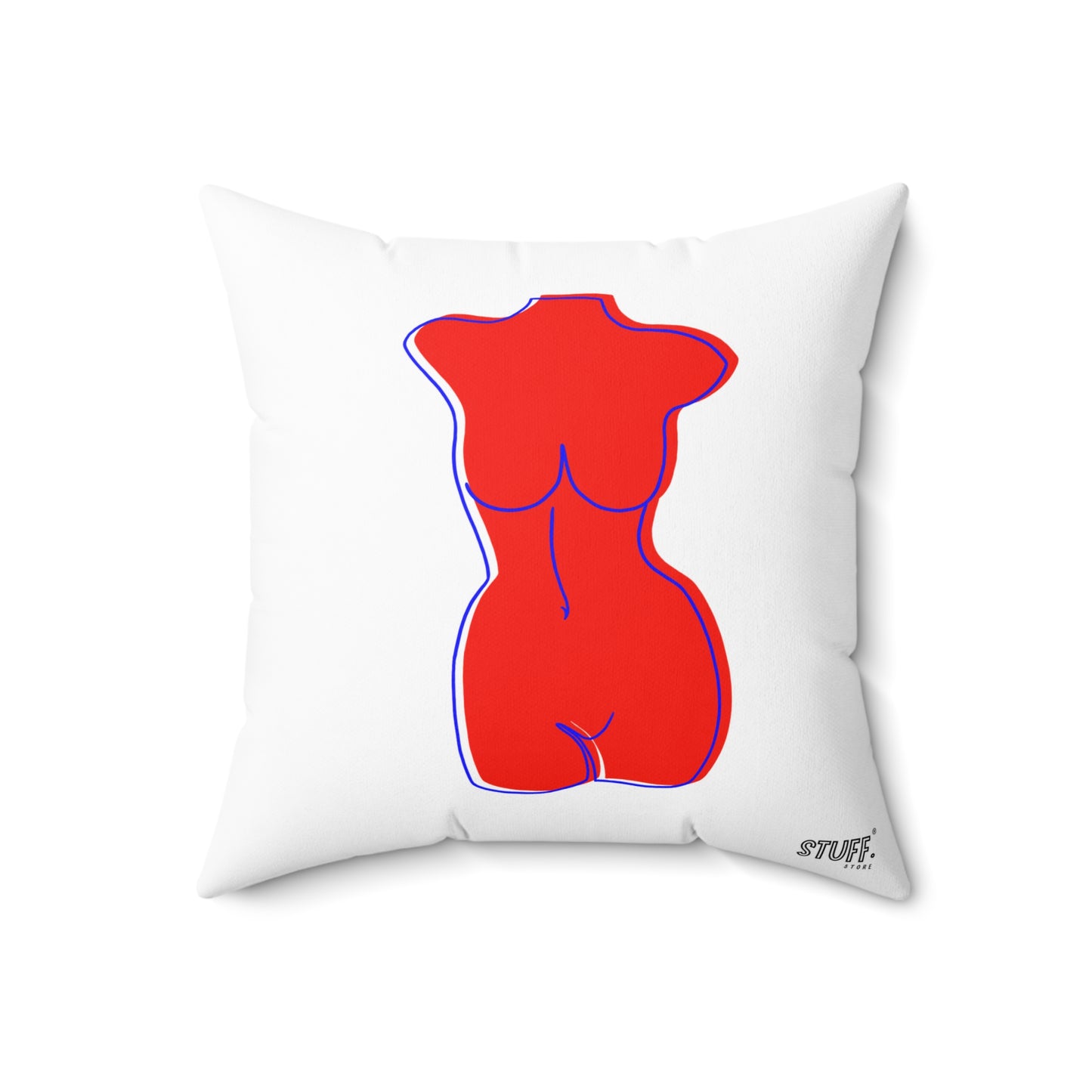 Coussin carré décoratif avec design de femme pulpeuse