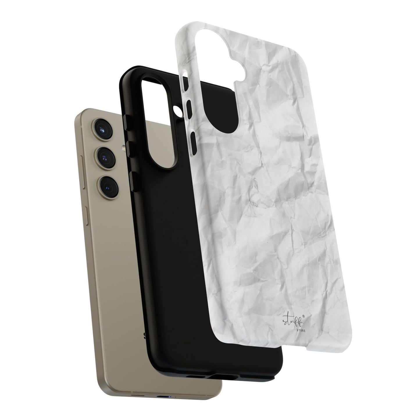 Crinkled Case | Coque résistante double protection anti-choc Effet Papier Froissé Mat