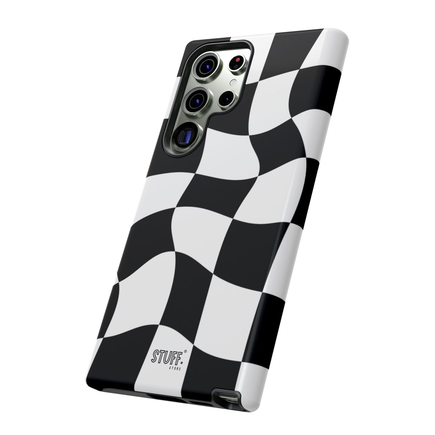 Checkers Case | Coque résistante double protection et Design en Damier déformé