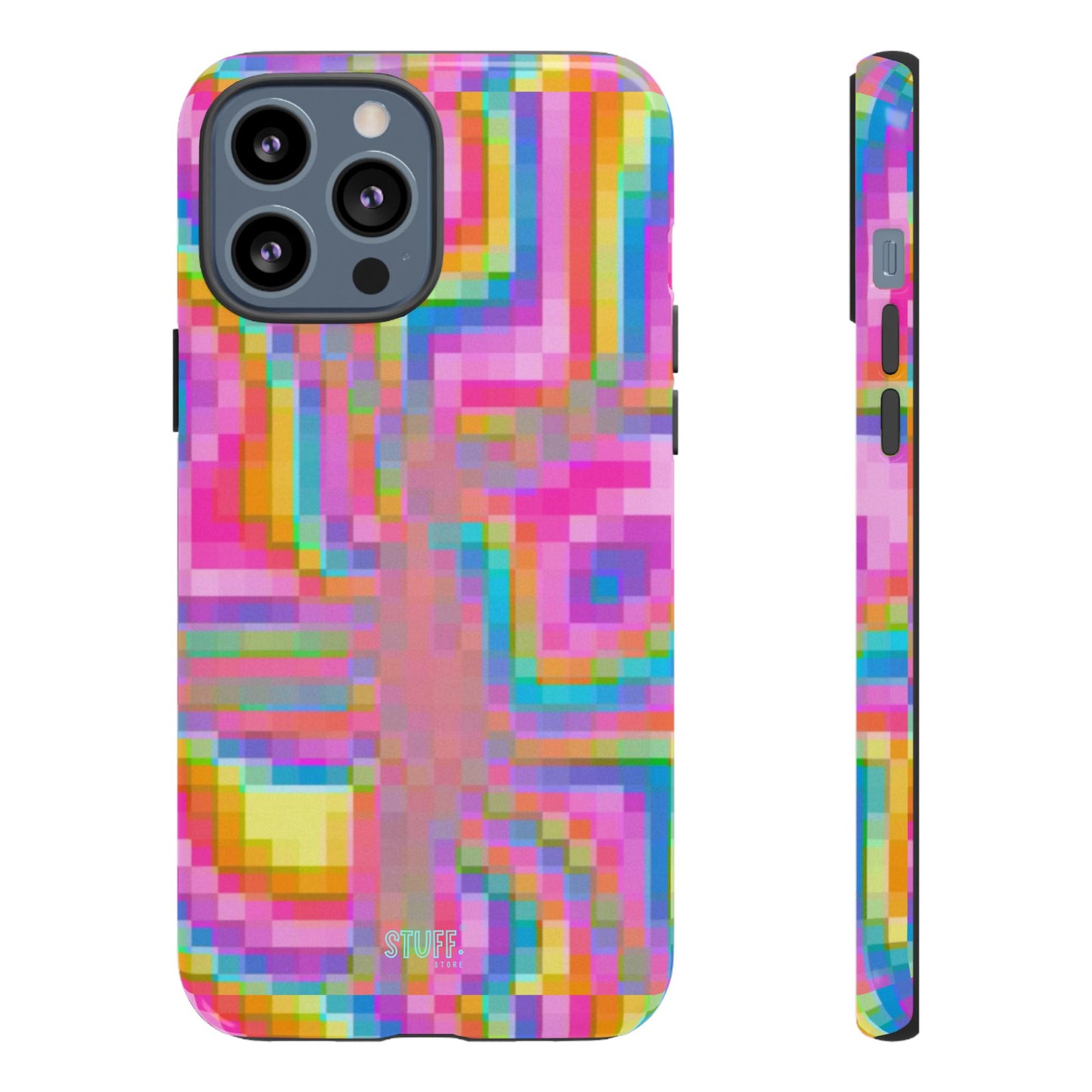 Pixel Case | Coque résistante double protection anti-choc - Motif pixels colorés