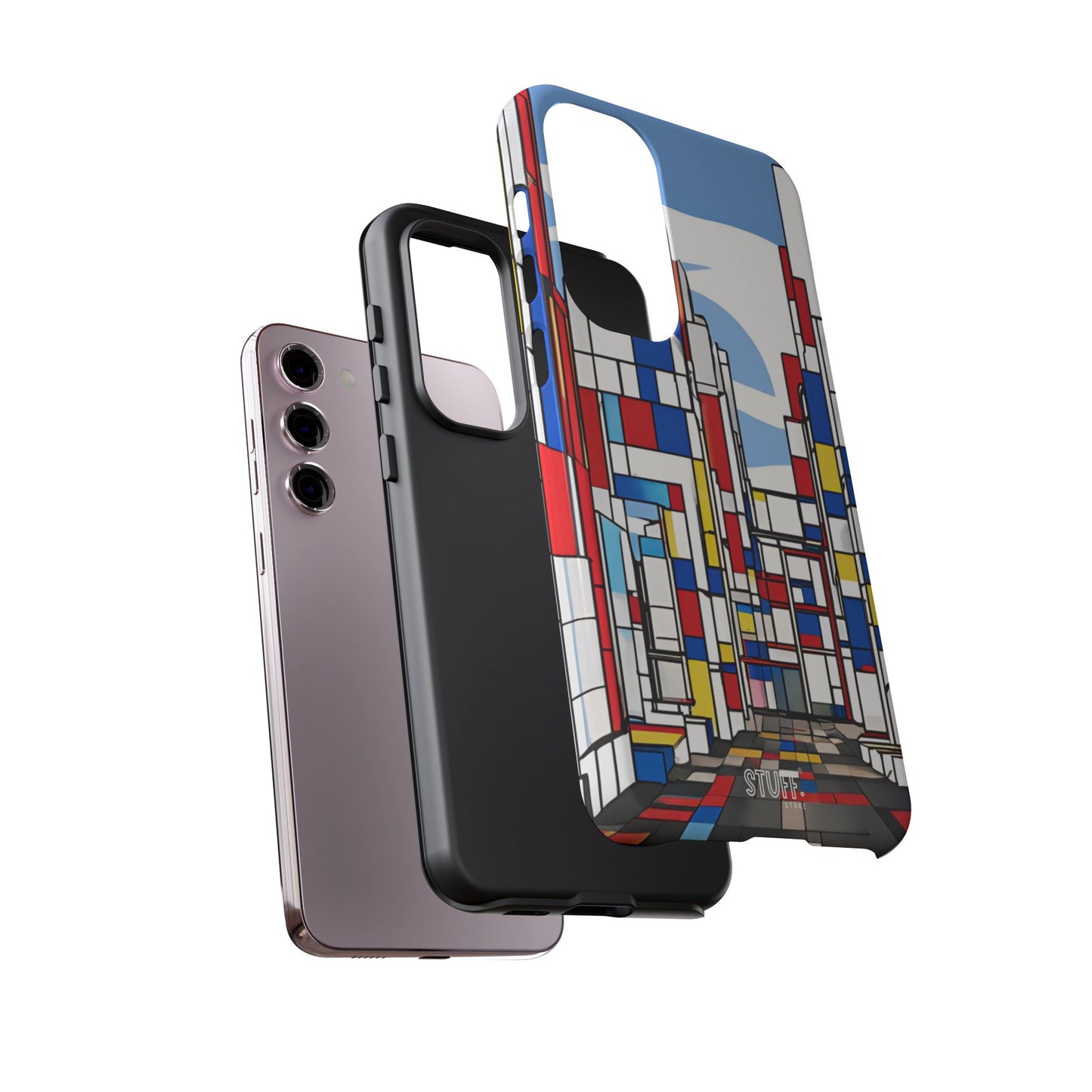 Square City | Coque résistante double protection - inspiration Mondrian