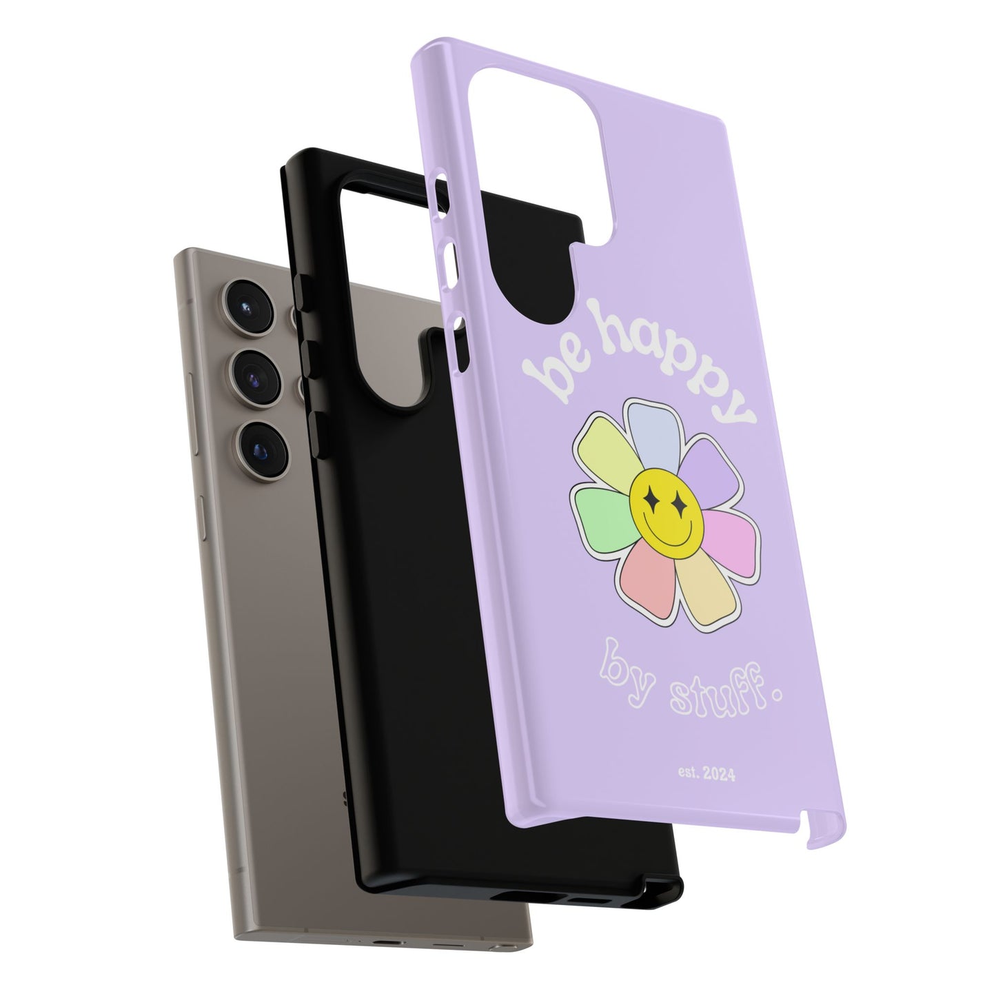 Be Happy Case | Coque résistante double protection avec Design Fleur Colorée