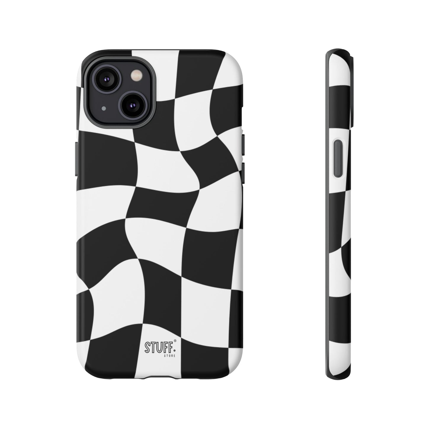 Checkers Case | Coque résistante double protection et Design en Damier déformé