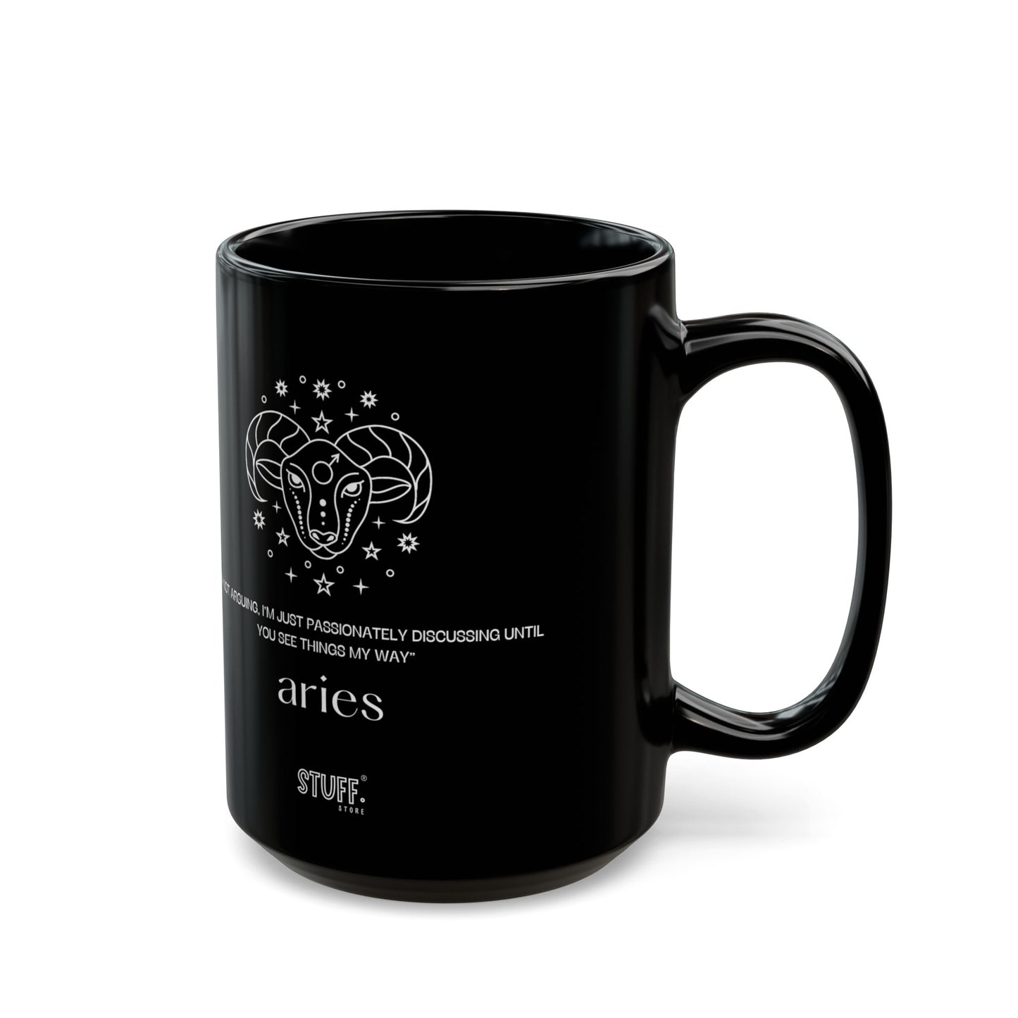 Bélier | Mug noir en céramique avec signe astrologique et phrase drôle – 330ml / 440ml