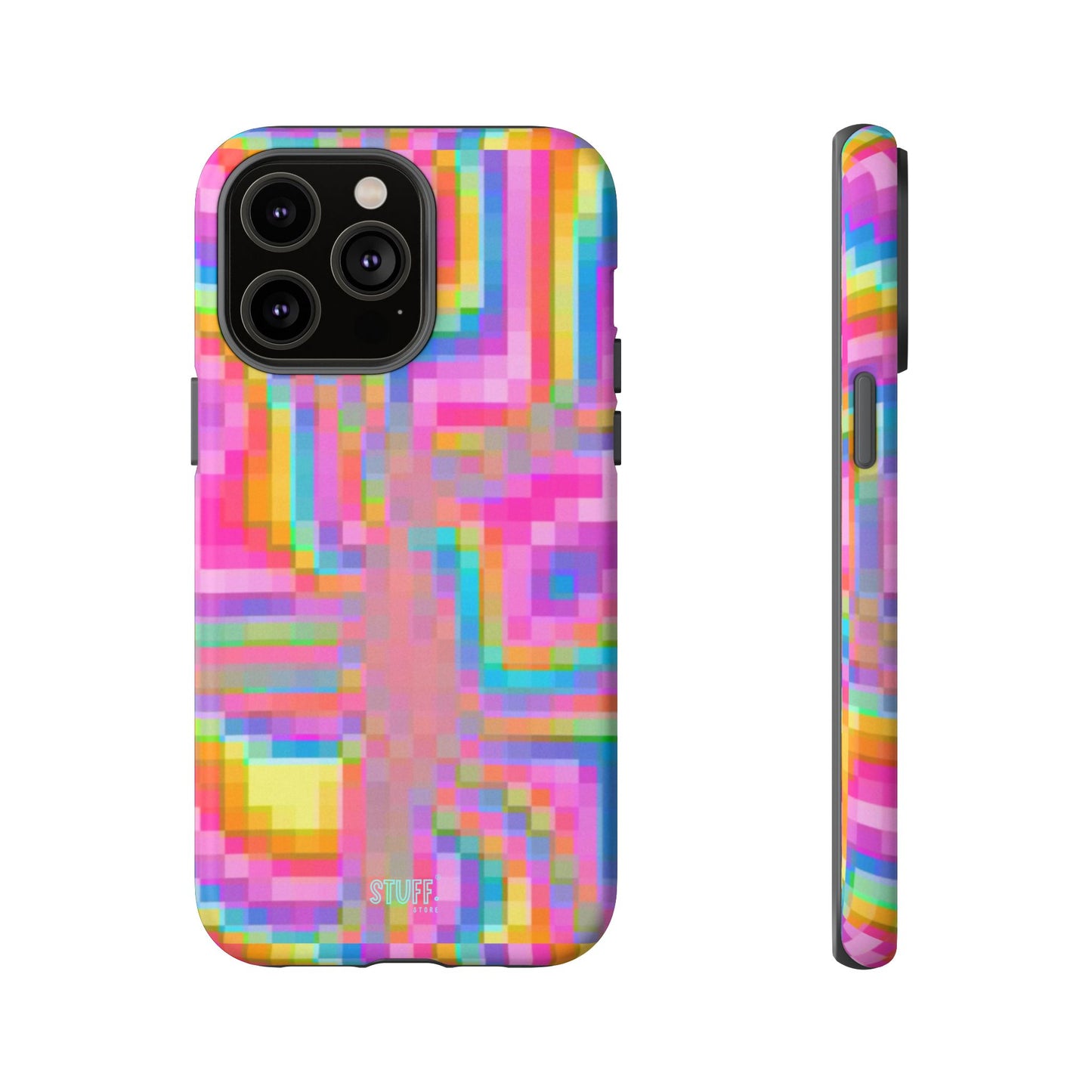 Pixel Case | Coque résistante double protection anti-choc - Motif pixels colorés