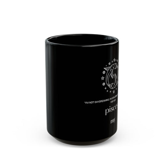 Poisson | Mug noir en céramique avec signe astrologique et phrase drôle – 330ml / 440ml