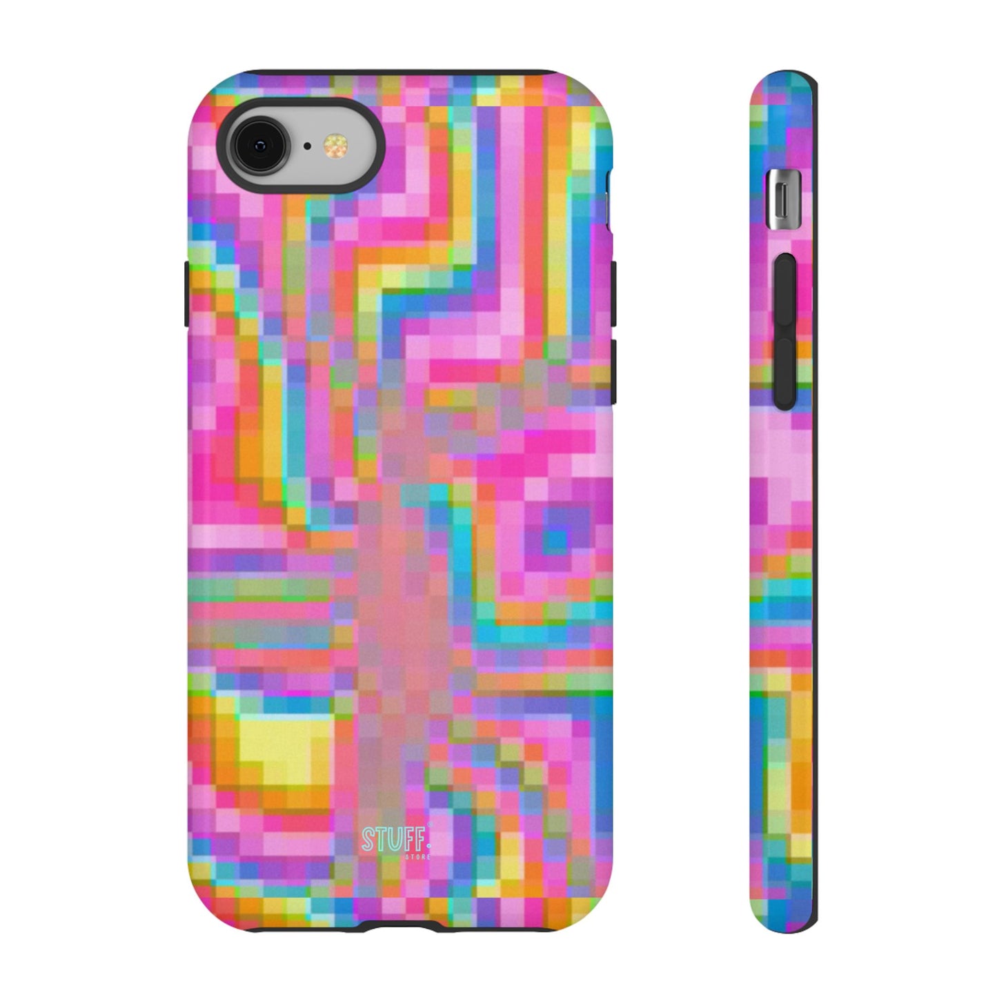 Pixel Case | Coque résistante double protection anti-choc - Motif pixels colorés