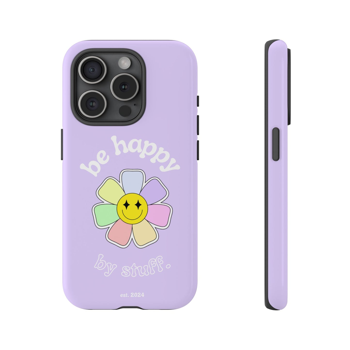 Be Happy Case | Coque résistante double protection avec Design Fleur Colorée