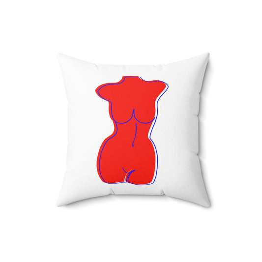Coussin carré décoratif avec design de femme pulpeuse