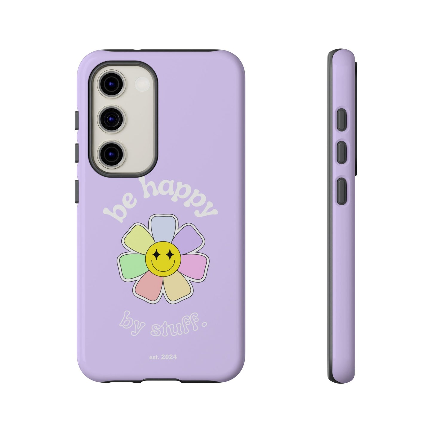 Be Happy Case | Coque résistante double protection avec Design Fleur Colorée