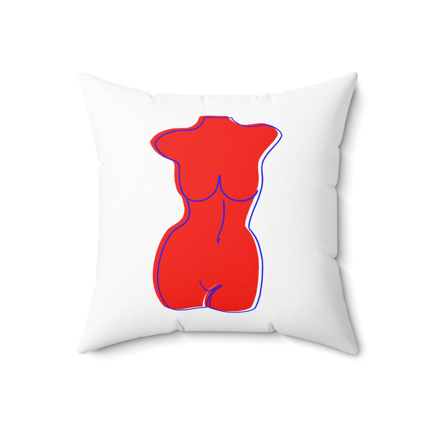 Coussin carré décoratif avec design de femme pulpeuse