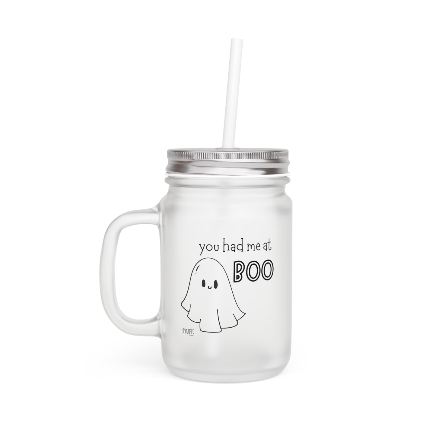 Boo Cup | Mug nomade en verre givré avec couvercle et paille – 350ml
