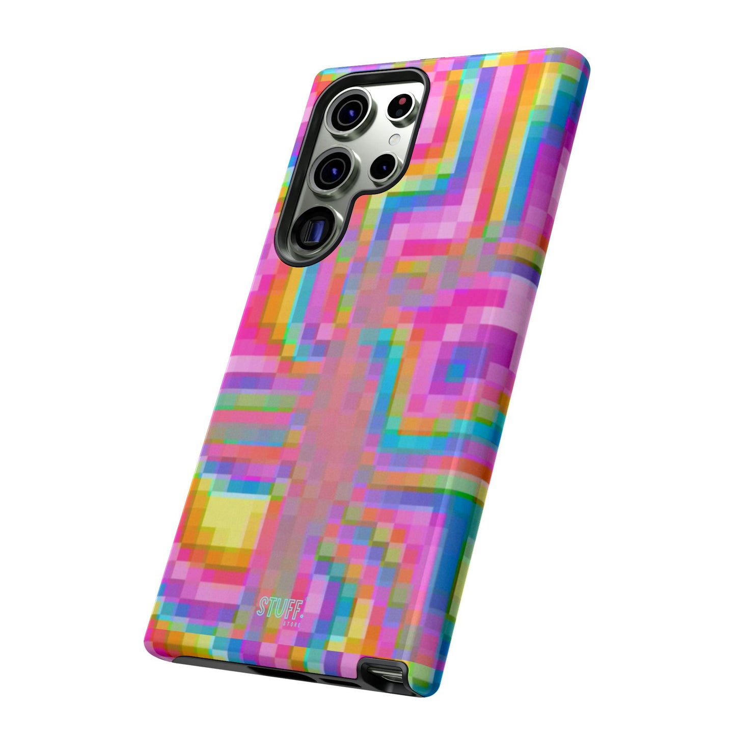 Pixel Case | Coque résistante double protection anti-choc - Motif pixels colorés