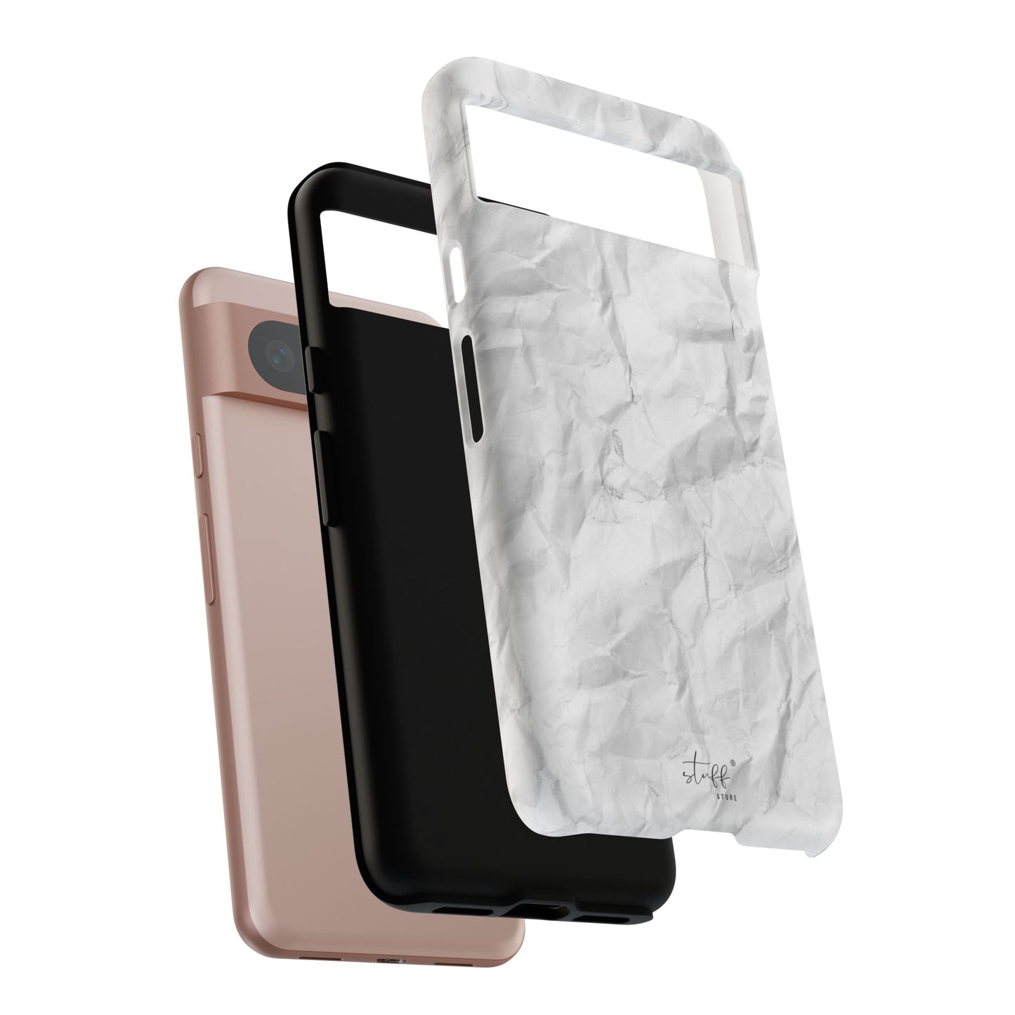 Crinkled Case | Coque résistante double protection anti-choc Effet Papier Froissé Mat