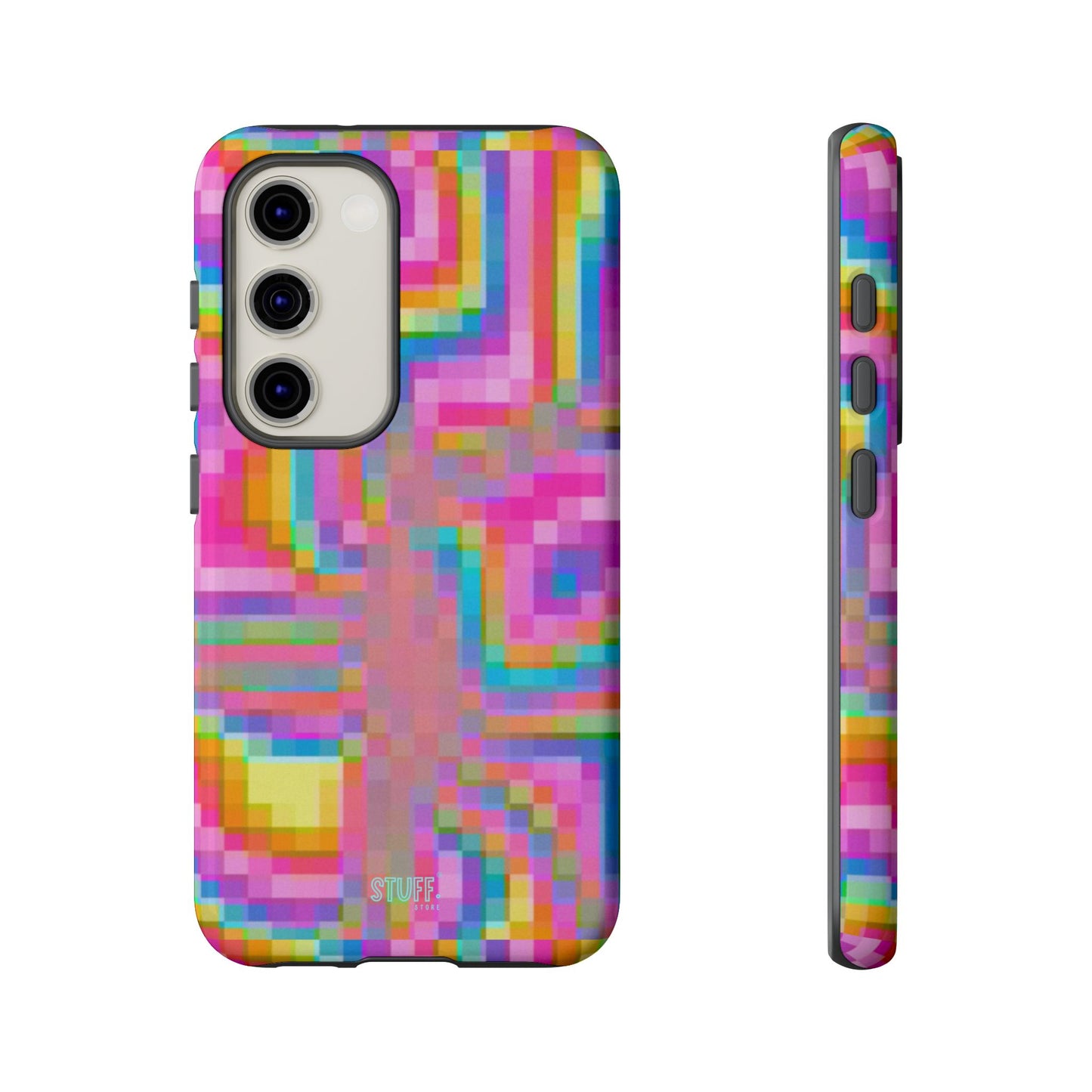 Pixel Case | Coque résistante double protection anti-choc - Motif pixels colorés