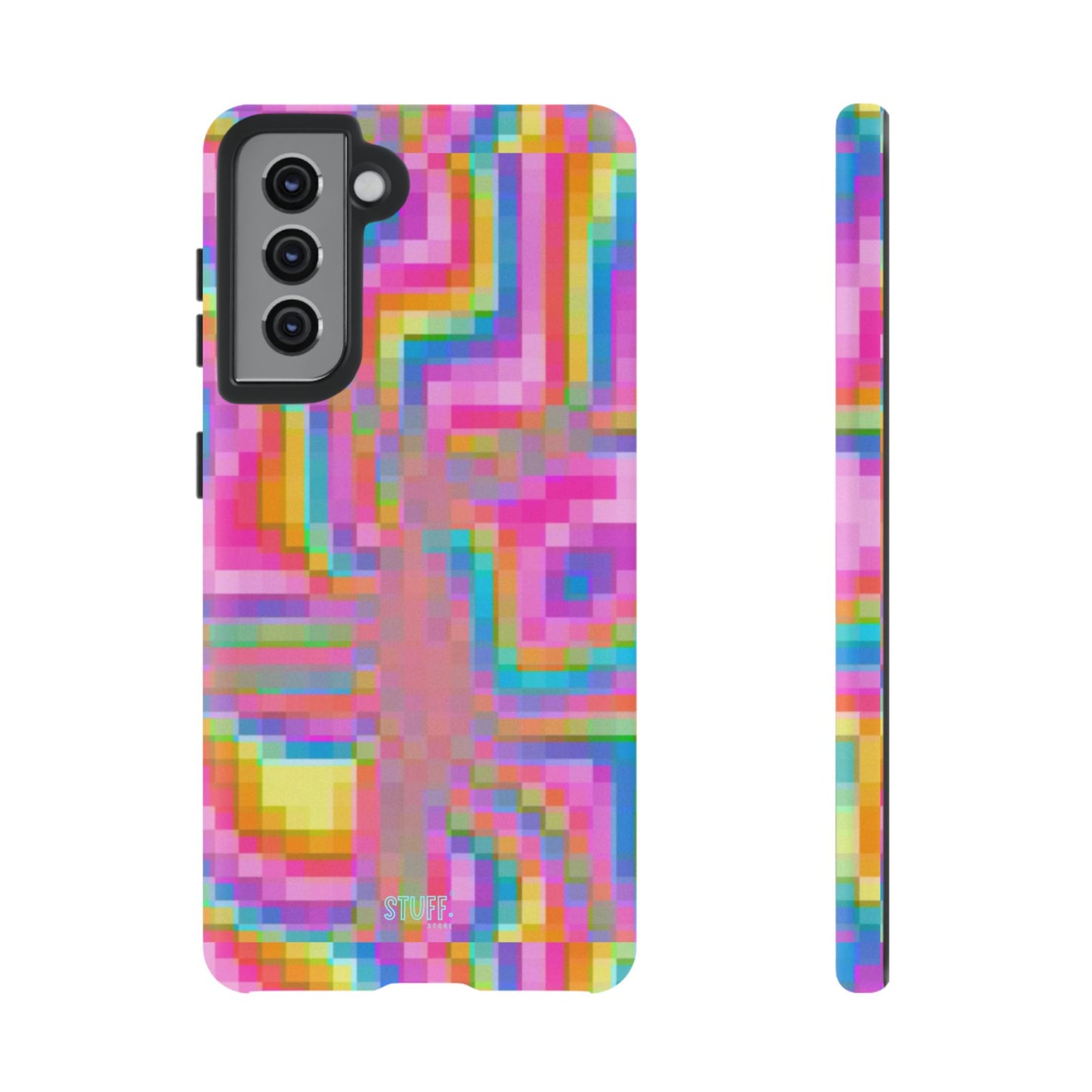 Pixel Case | Coque résistante double protection anti-choc - Motif pixels colorés
