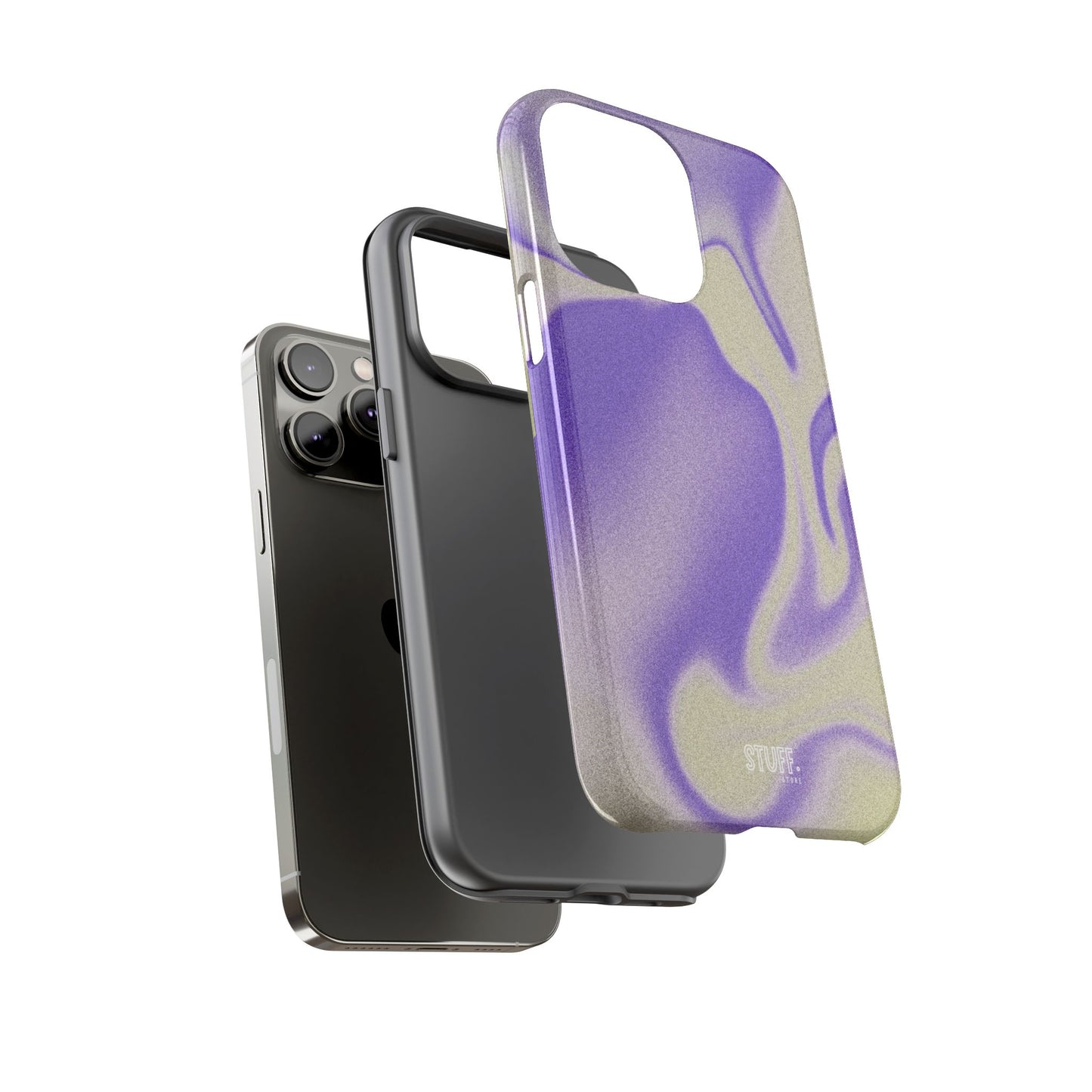 Swirly Case | Coque résistante double protection - Motif vague pourpre