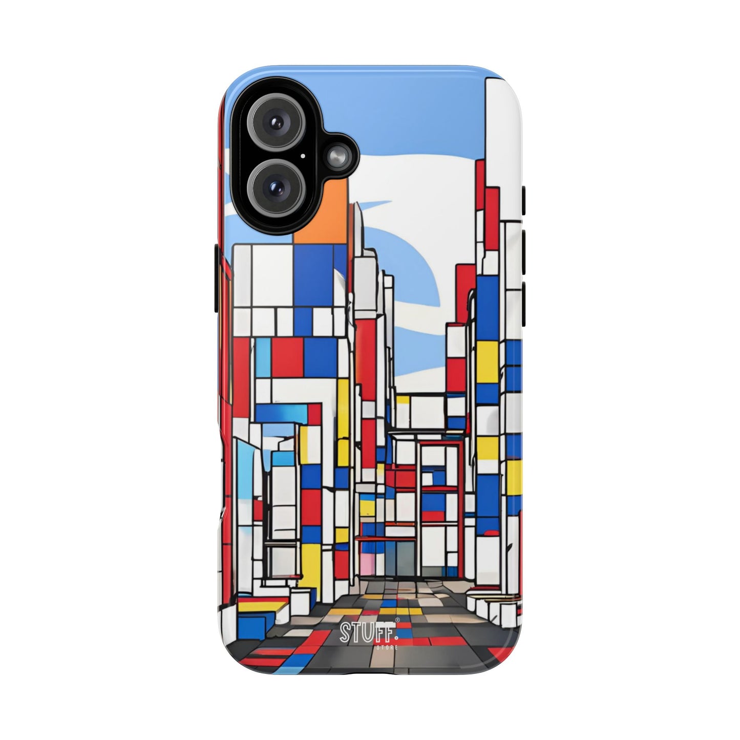 Square City | Coque résistante double protection - inspiration Mondrian