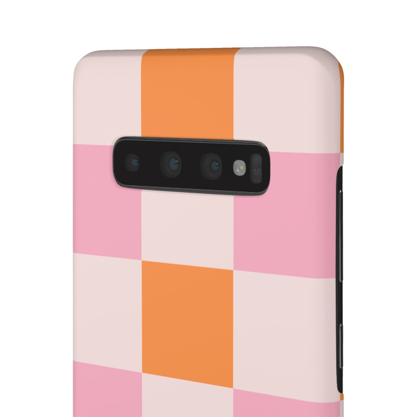Peachy Case | Coque snap légère et résistante avec Design en Damier - Orange & Rose