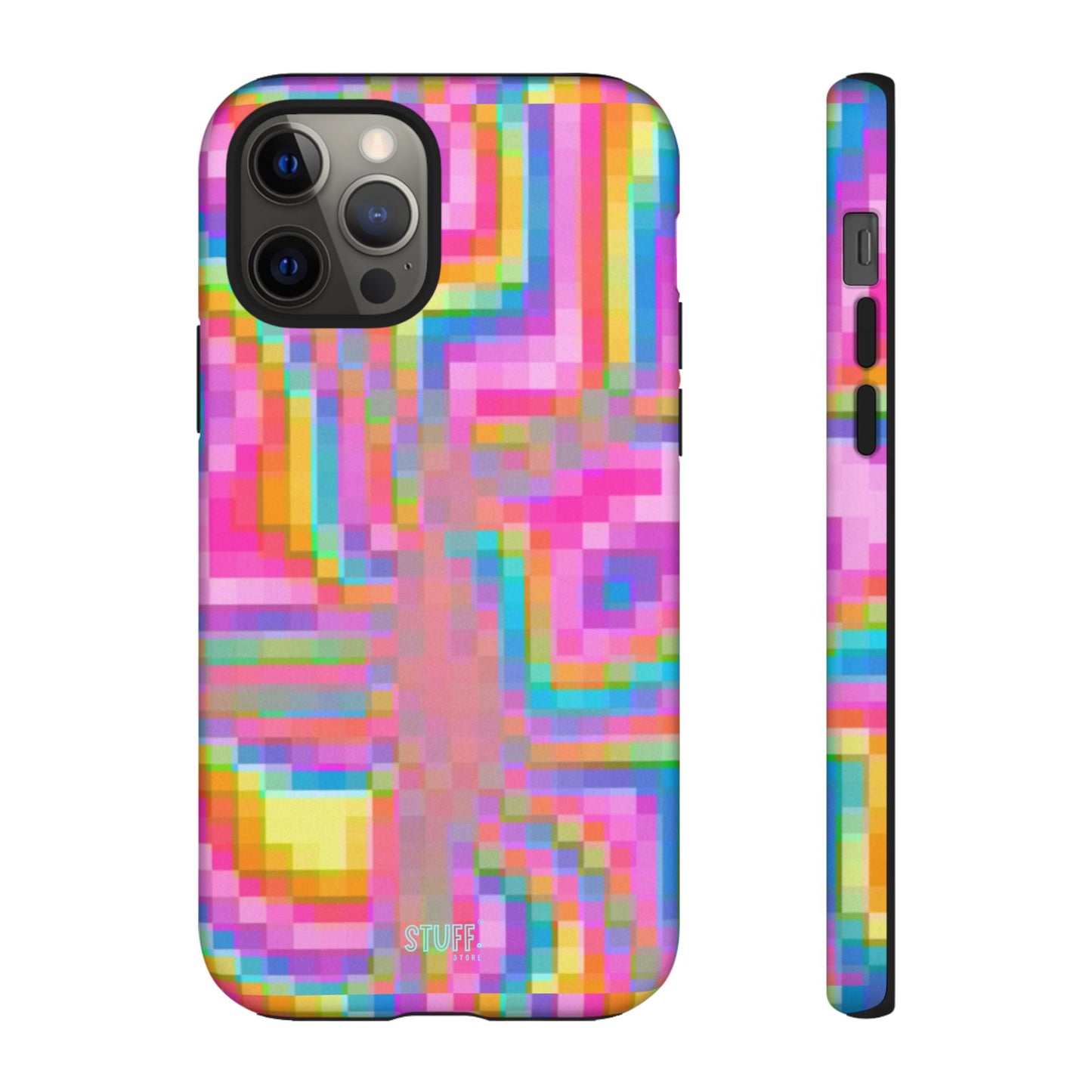 Pixel Case | Coque résistante double protection anti-choc - Motif pixels colorés