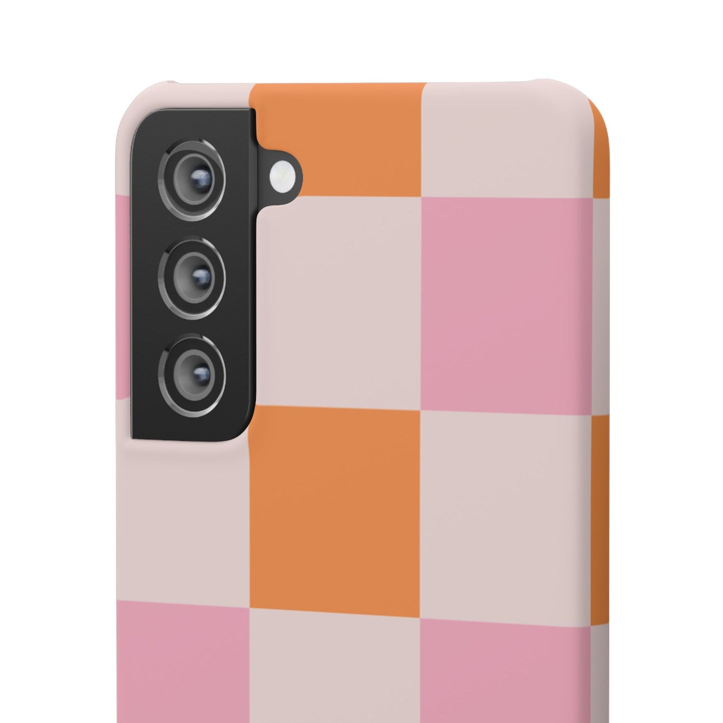 Peachy Case | Coque snap légère et résistante avec Design en Damier - Orange & Rose