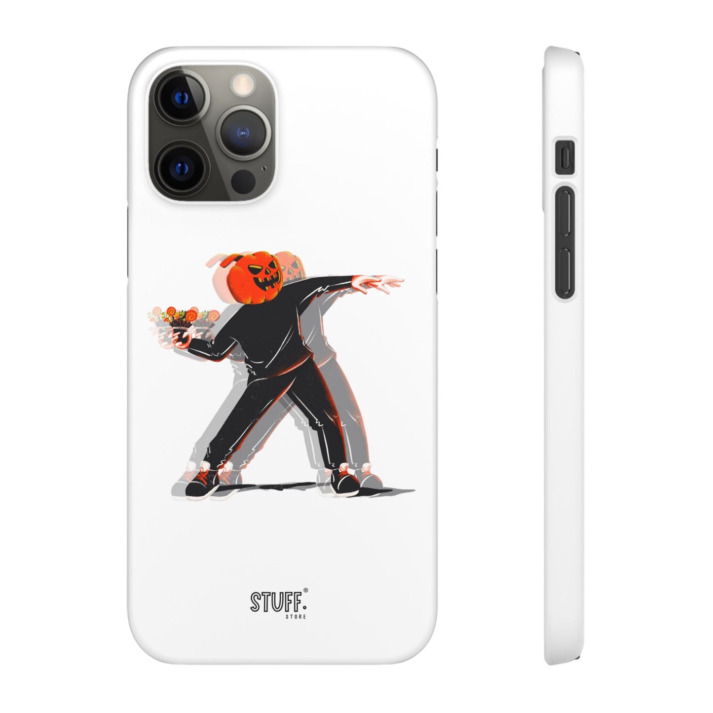 Pumpksy | Coque snap légère et résistante inspiration Banksy – Blanc