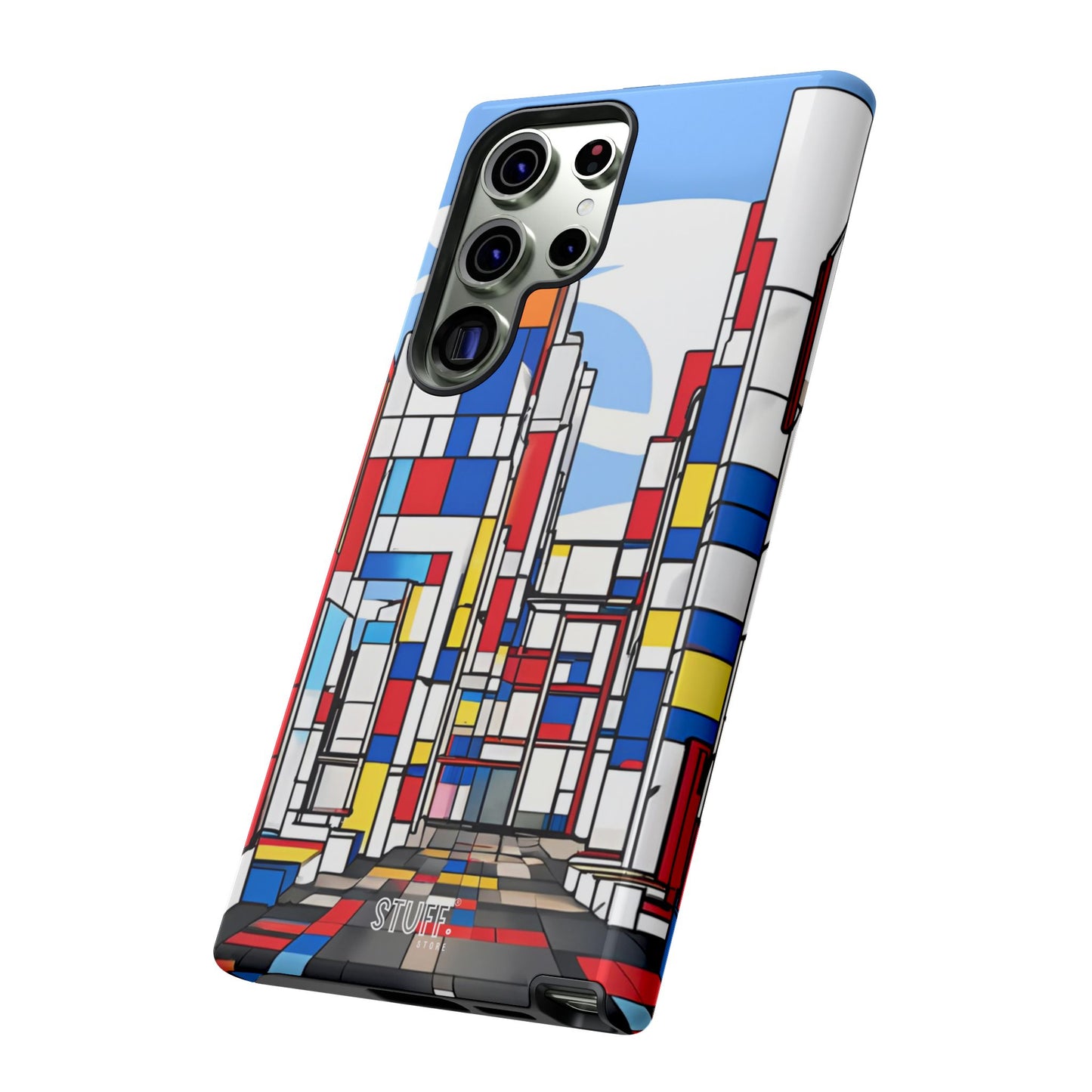 Square City | Coque résistante double protection - inspiration Mondrian