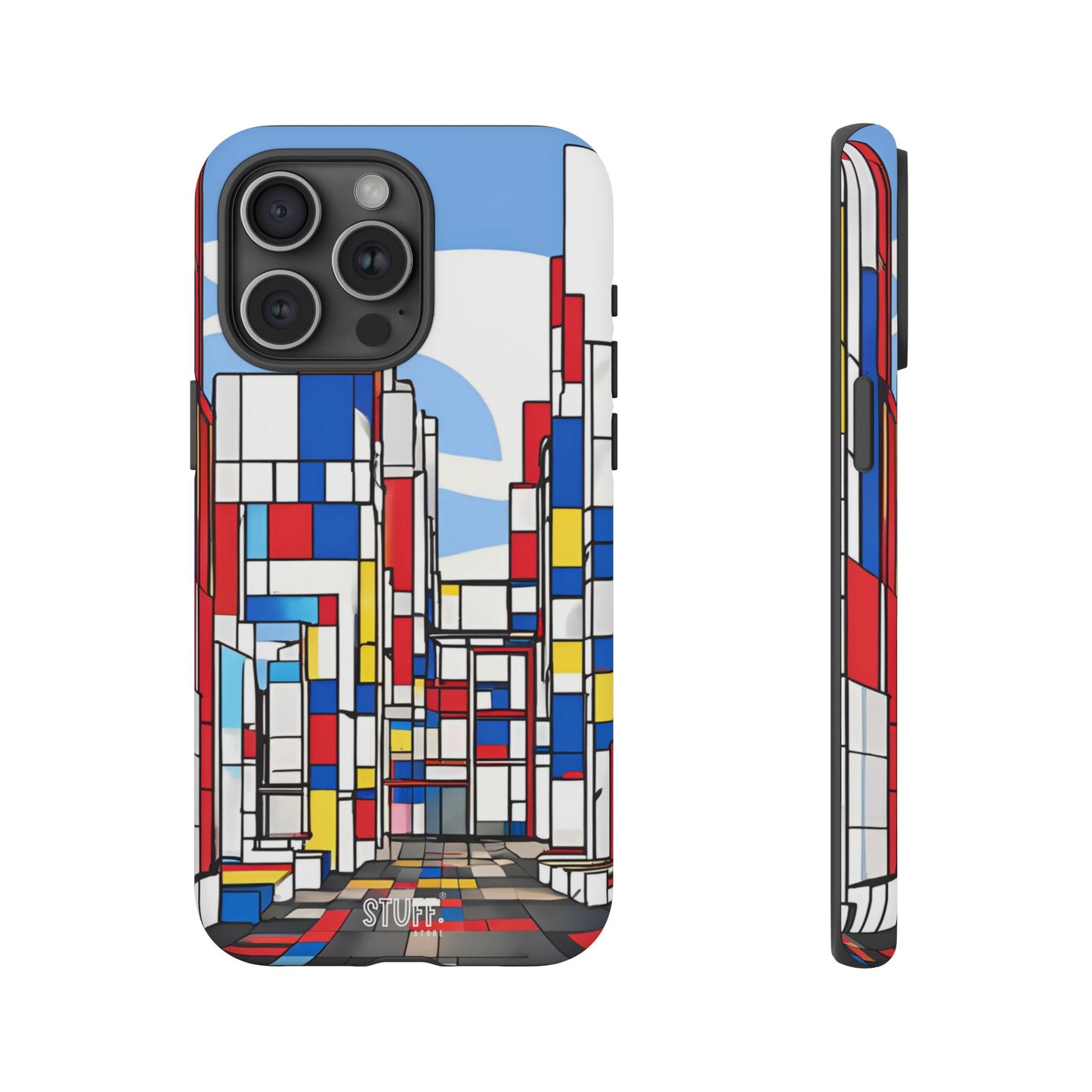 Square City | Coque résistante double protection - inspiration Mondrian