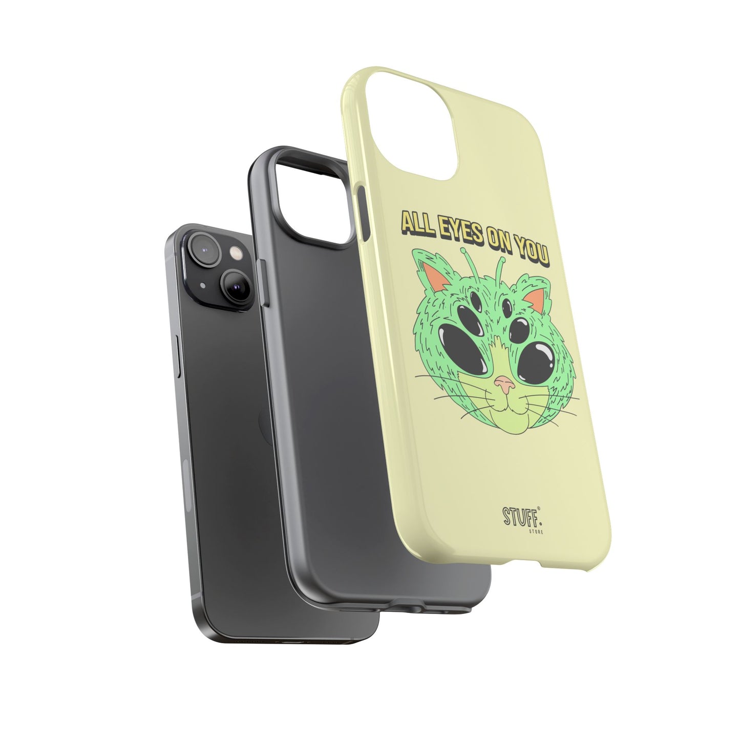 All Eyes on You Case | Coque résistante double protection avec Design Alien drôle