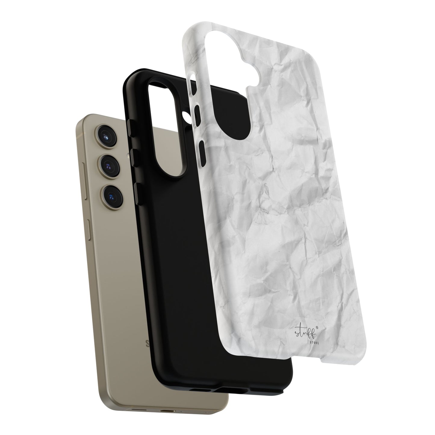 Crinkled Case | Coque résistante double protection anti-choc Effet Papier Froissé Mat