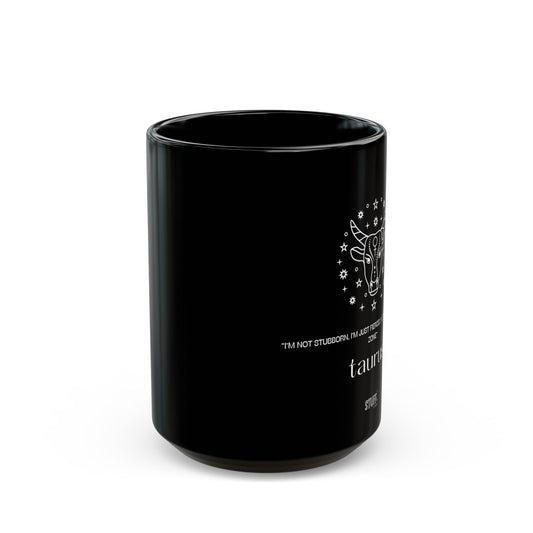Taureau | Mug noir en céramique avec signe astrologique et phrase drôle – 330ml / 440ml