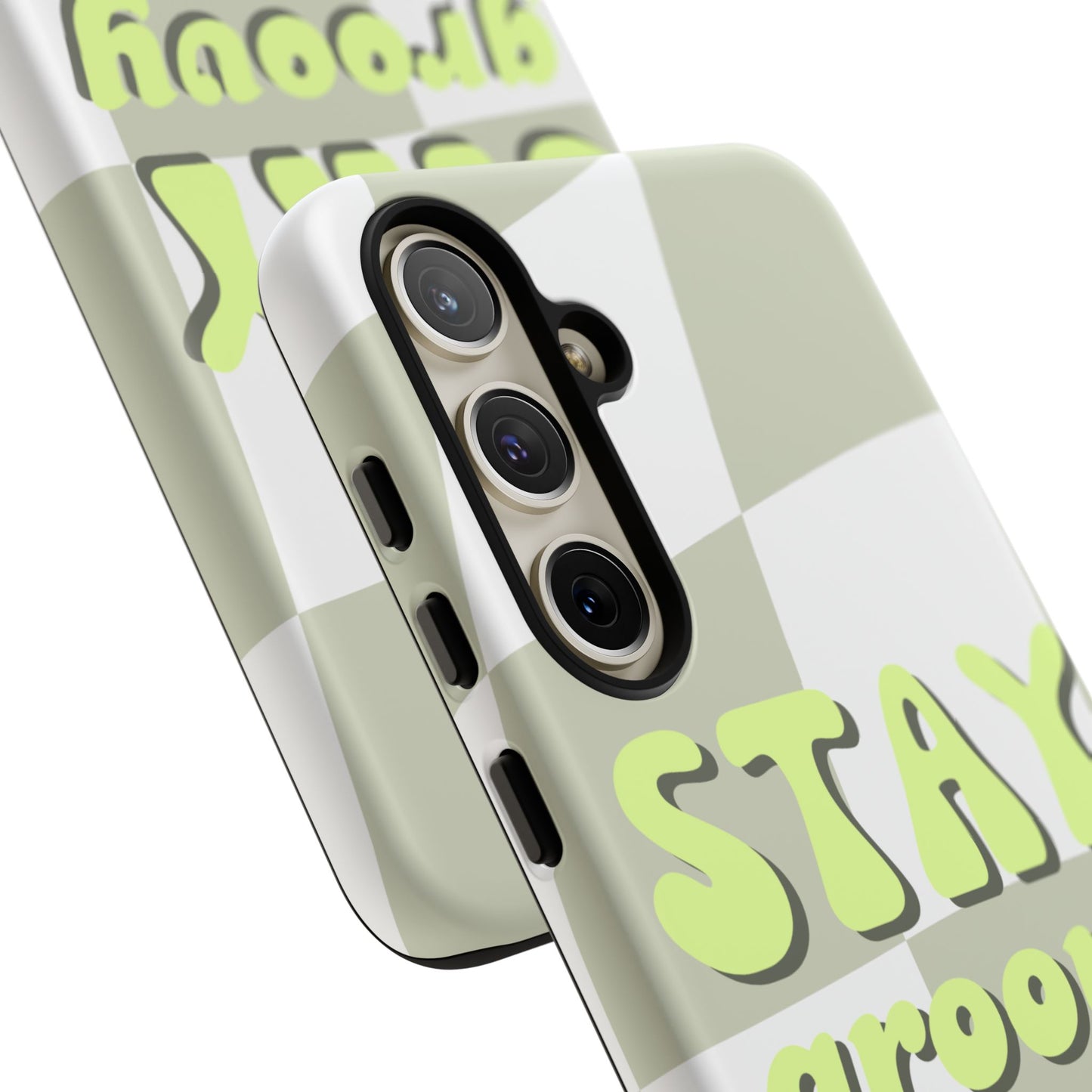 Groovy Case | Coque résistante double protection avec Design Rétro en Damier - Vert