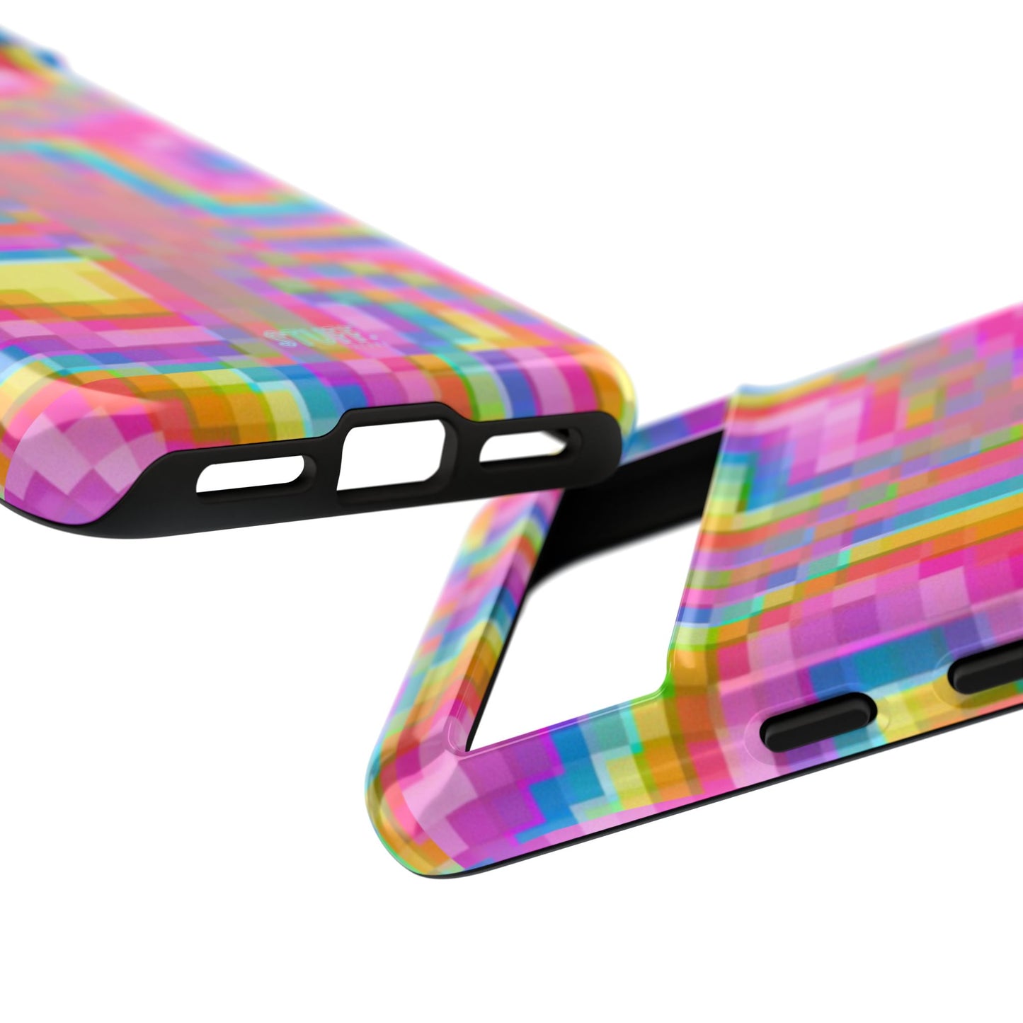 Pixel Case | Coque résistante double protection anti-choc - Motif pixels colorés