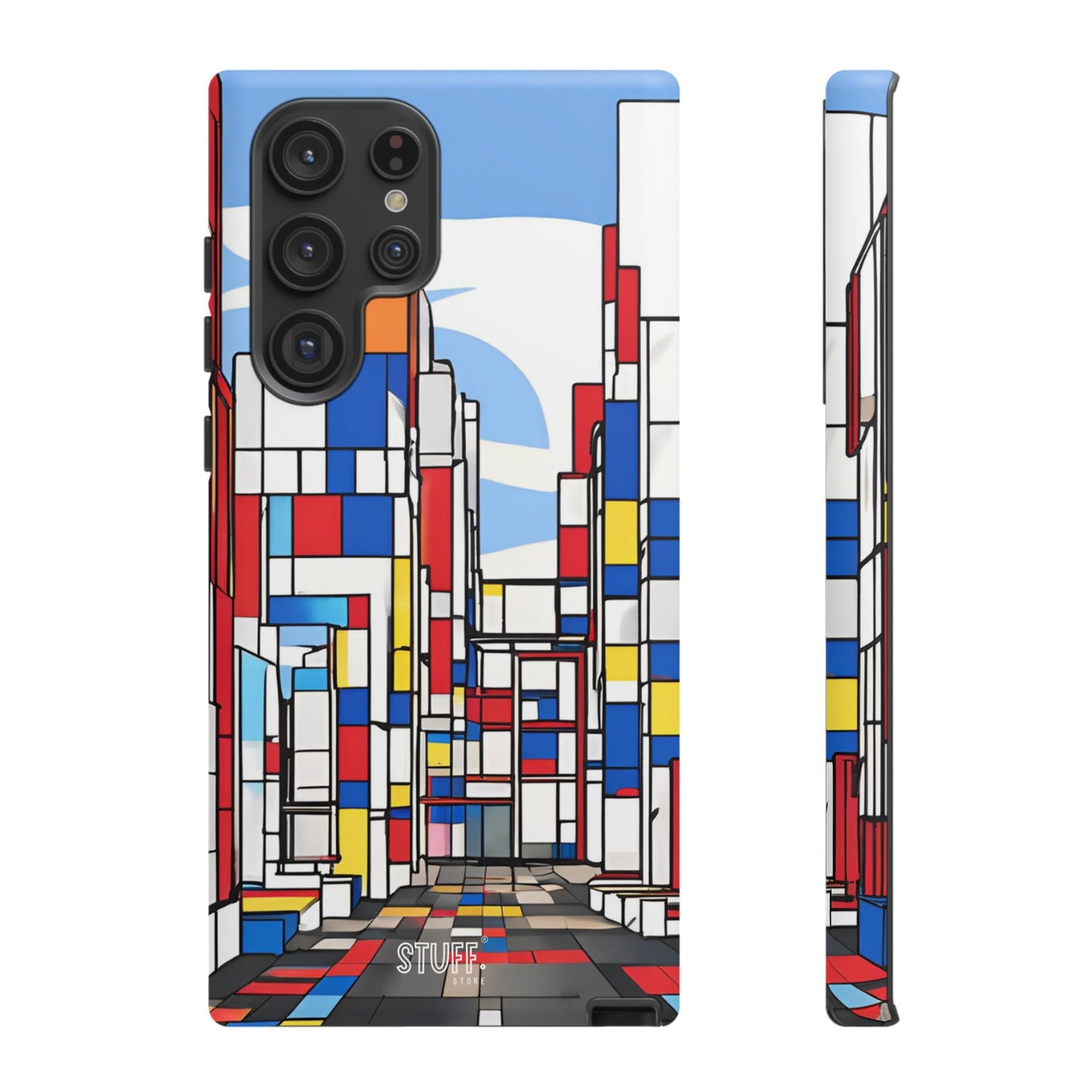 Square City | Coque résistante double protection - inspiration Mondrian