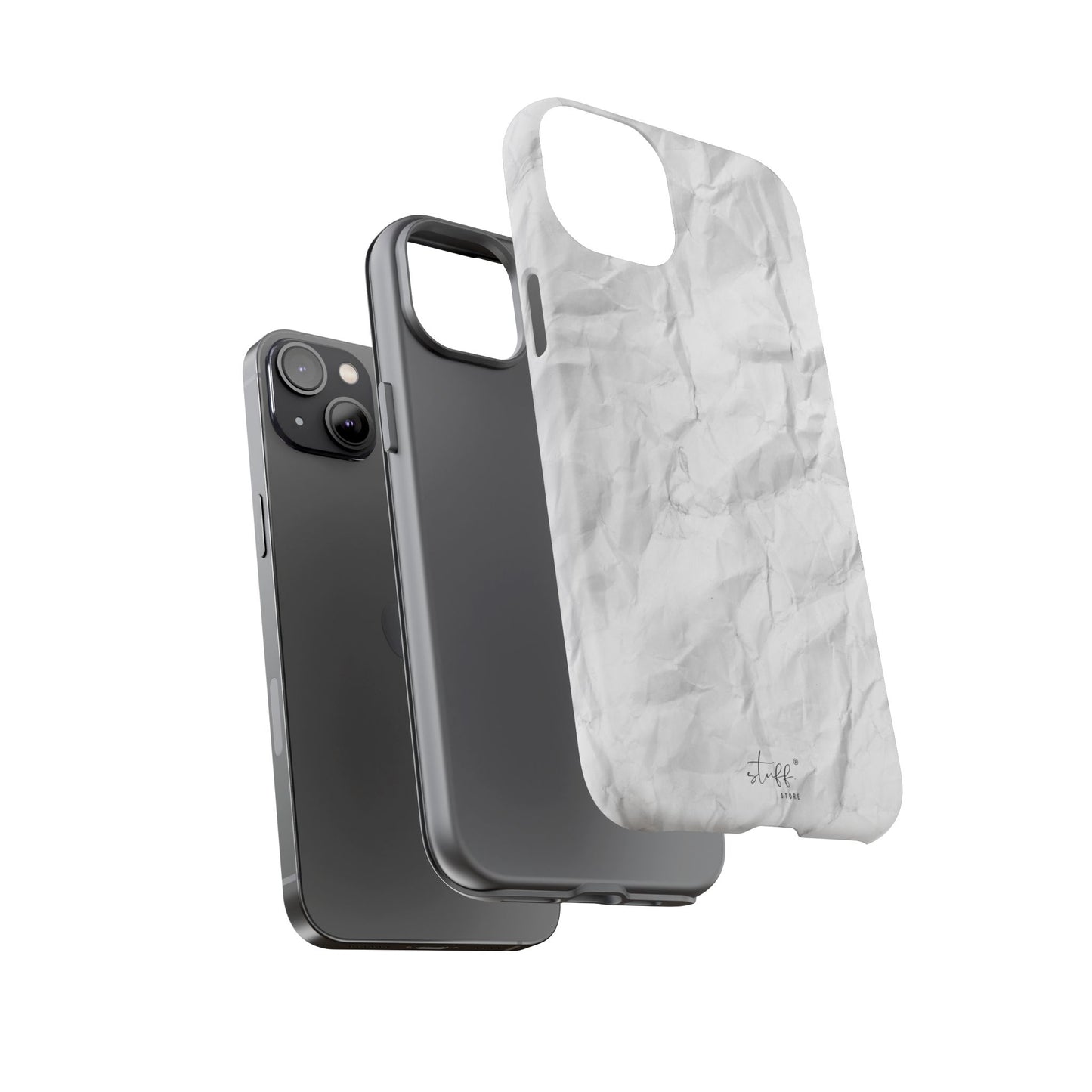 Crinkled Case | Coque résistante double protection anti-choc Effet Papier Froissé Mat