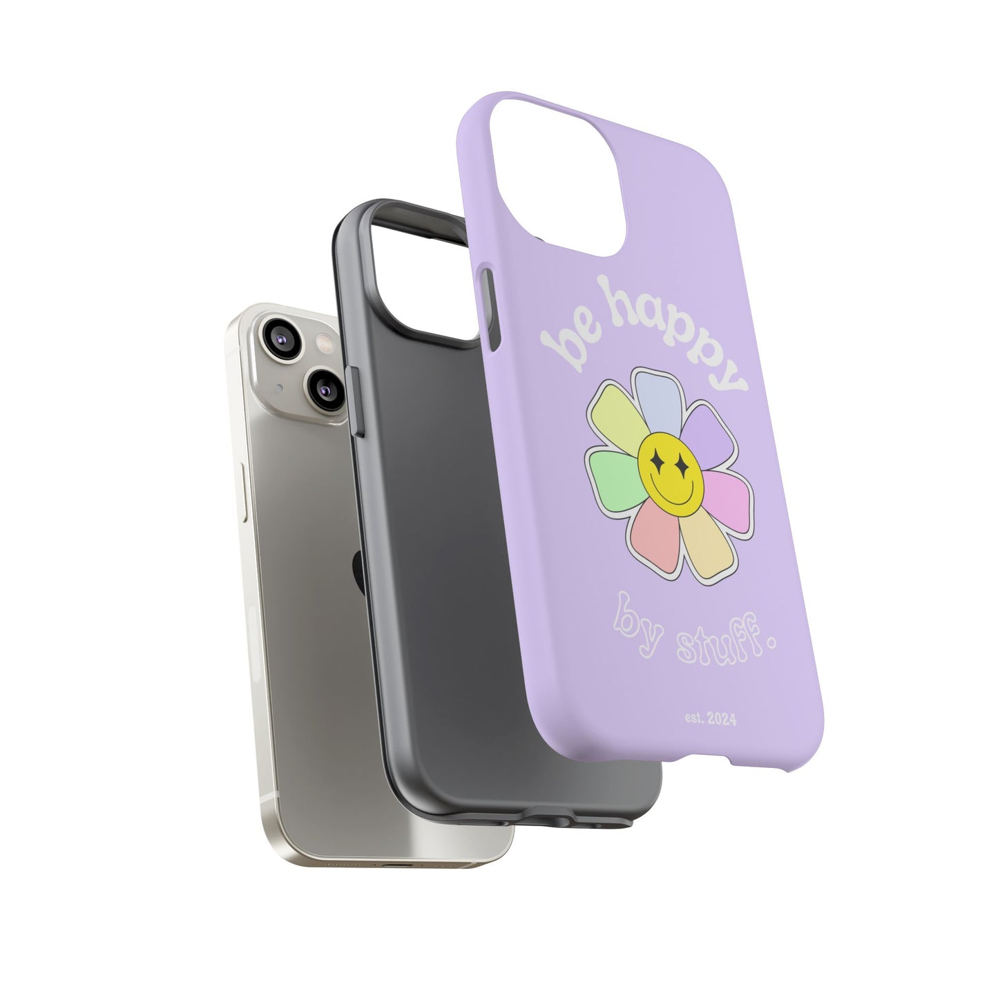 Be Happy Case | Coque résistante double protection avec Design Fleur Colorée