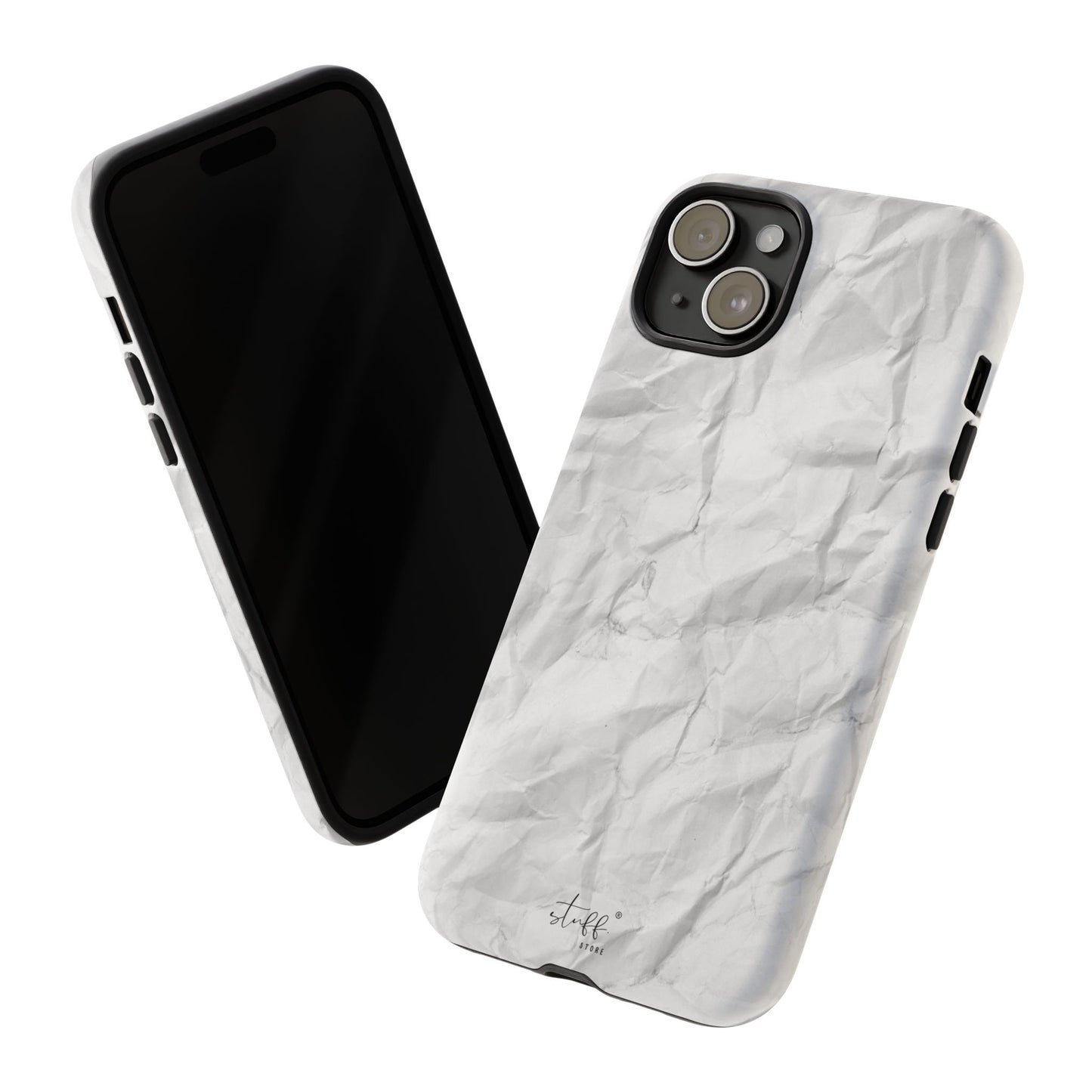 Crinkled Case | Coque résistante double protection anti-choc Effet Papier Froissé Mat
