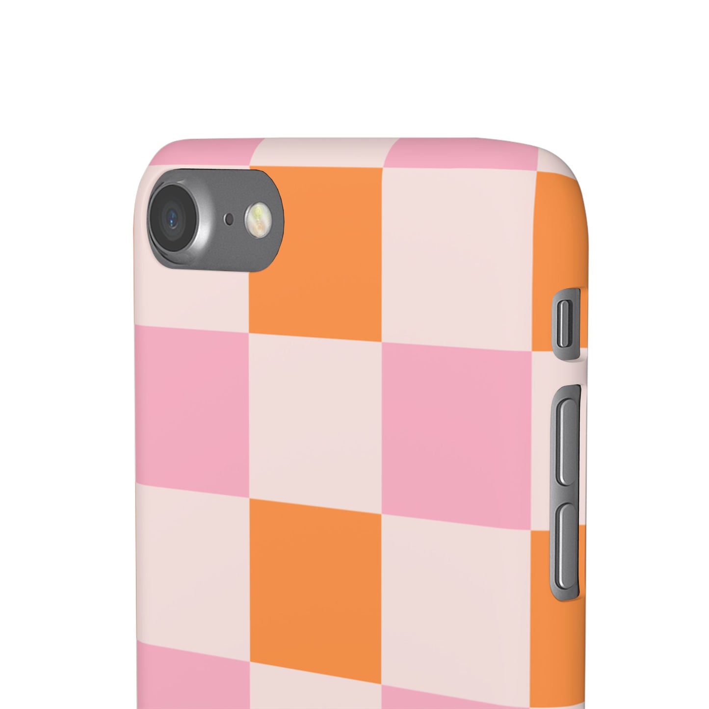 Peachy Case | Coque snap légère et résistante avec Design en Damier - Orange & Rose