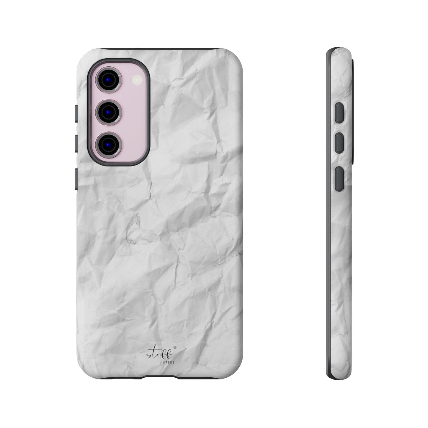Crinkled Case | Coque résistante double protection anti-choc Effet Papier Froissé Mat