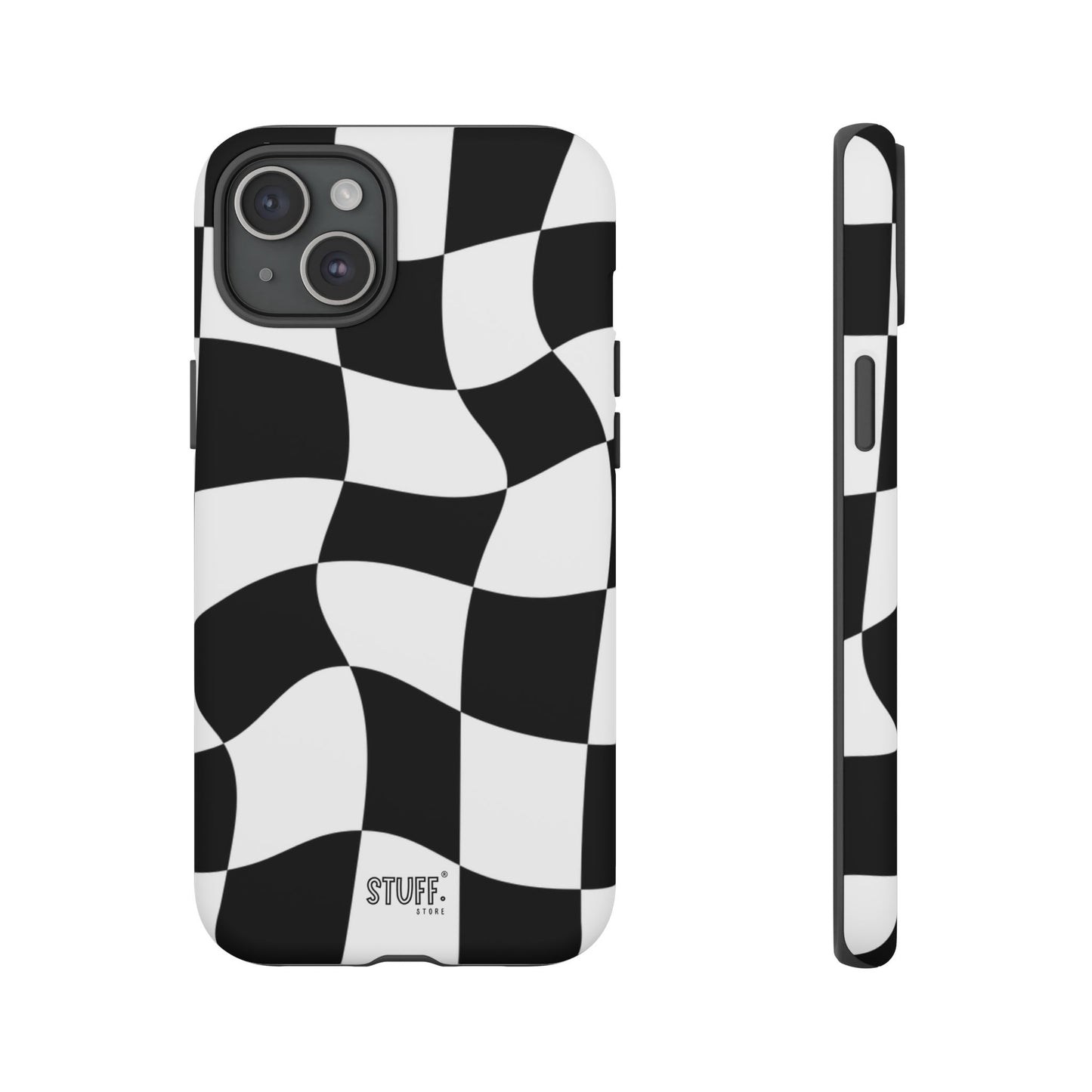 Checkers Case | Coque résistante double protection et Design en Damier déformé