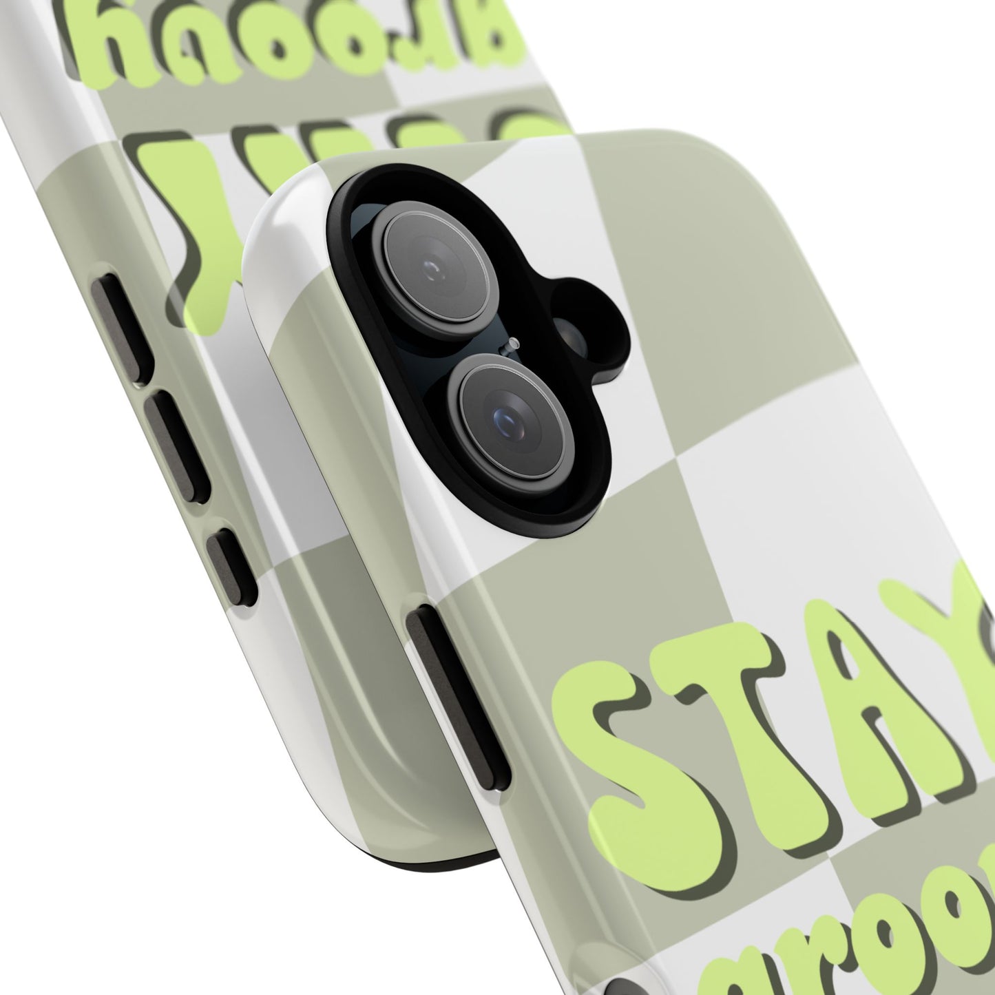 Groovy Case | Coque résistante double protection avec Design Rétro en Damier - Vert