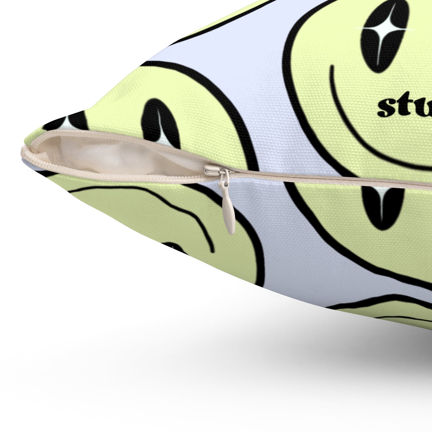 smiley face square pillow