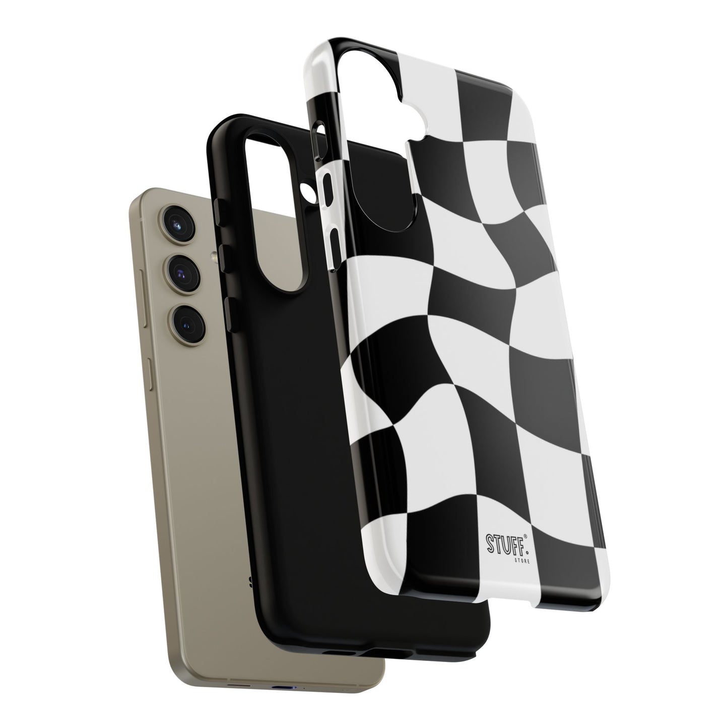 Checkers Case | Coque résistante double protection et Design en Damier déformé