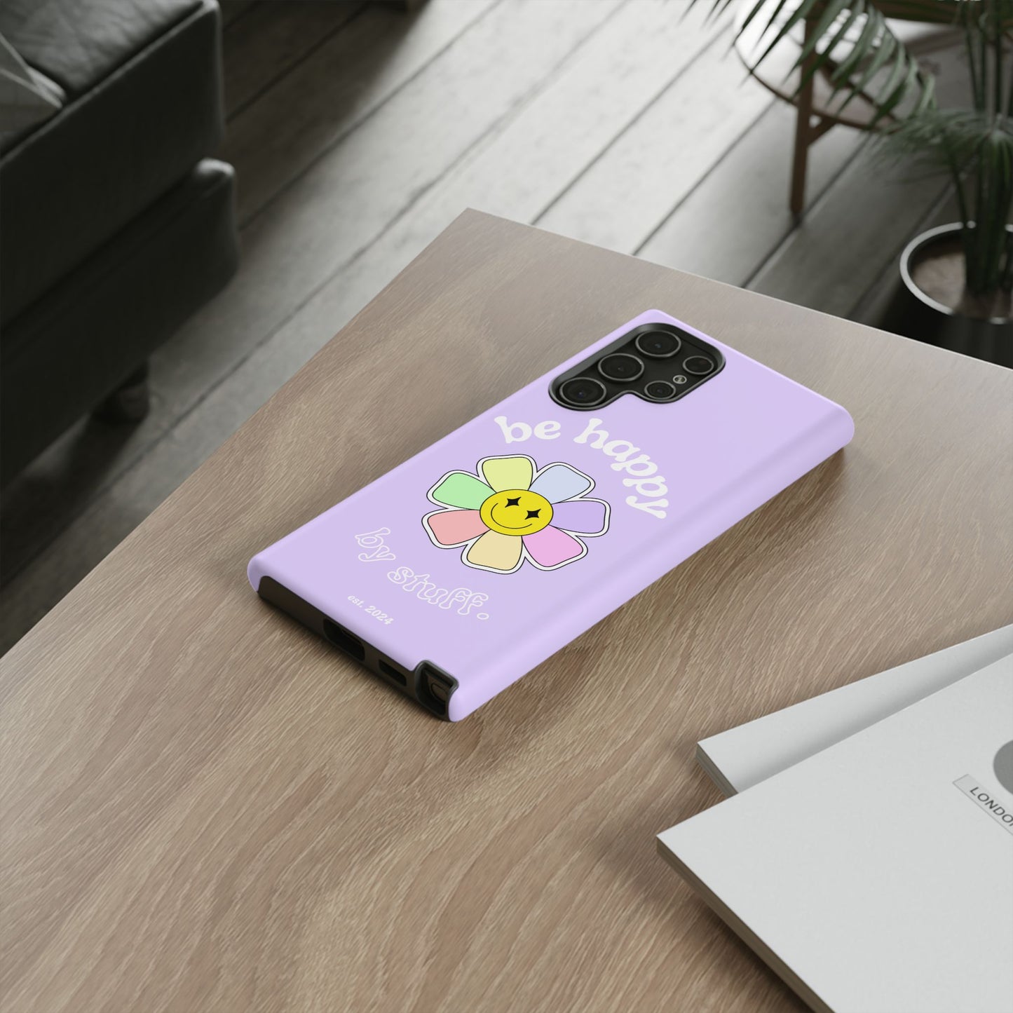 Be Happy Case | Coque résistante double protection avec Design Fleur Colorée