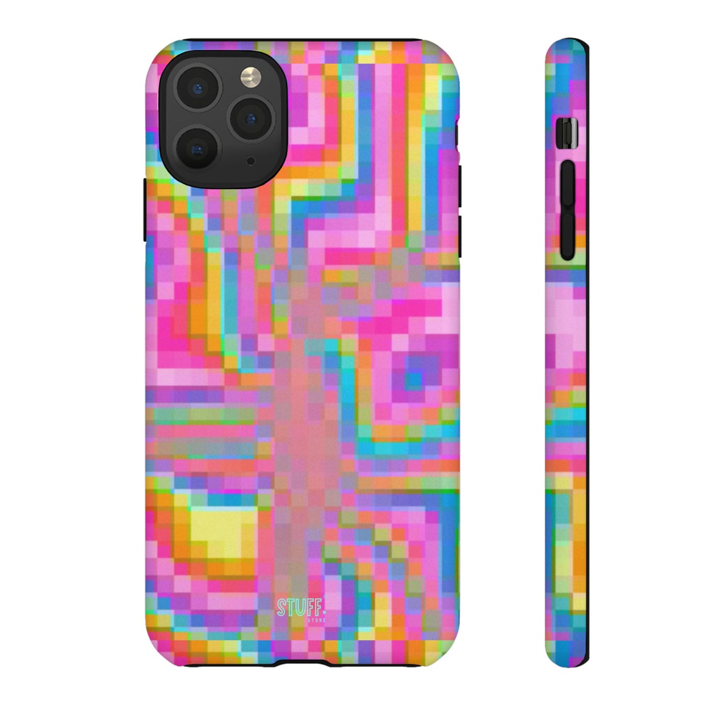 Pixel Case | Coque résistante double protection anti-choc - Motif pixels colorés