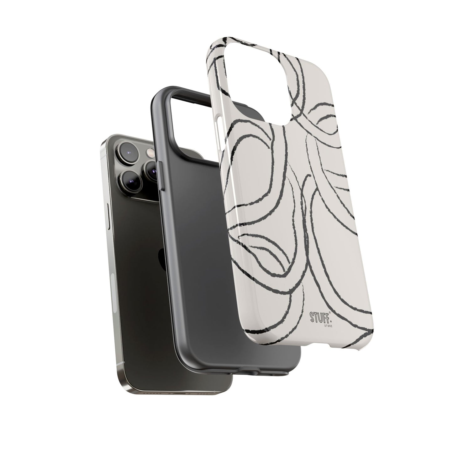 Doodly Case | Coque résistante double protection avec Design Gribouillis Minimaliste