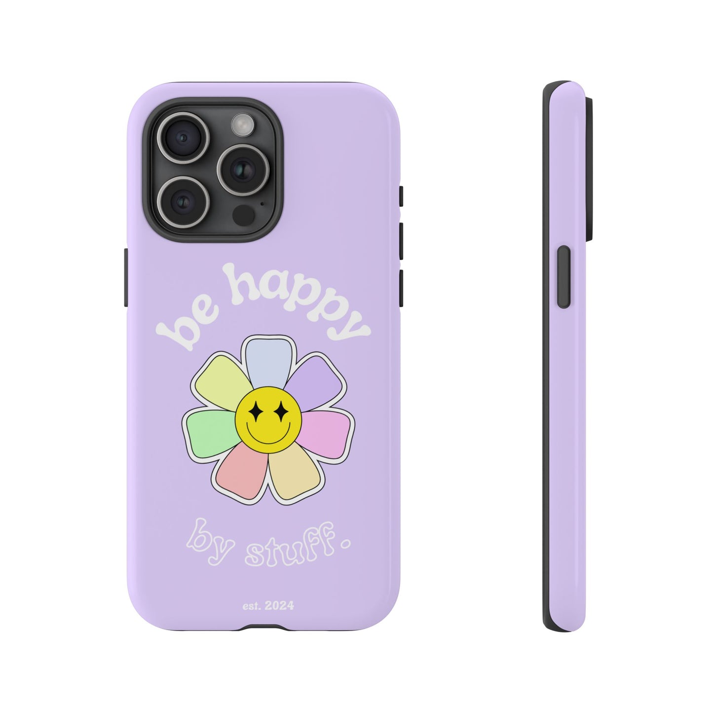 Be Happy Case | Coque résistante double protection avec Design Fleur Colorée