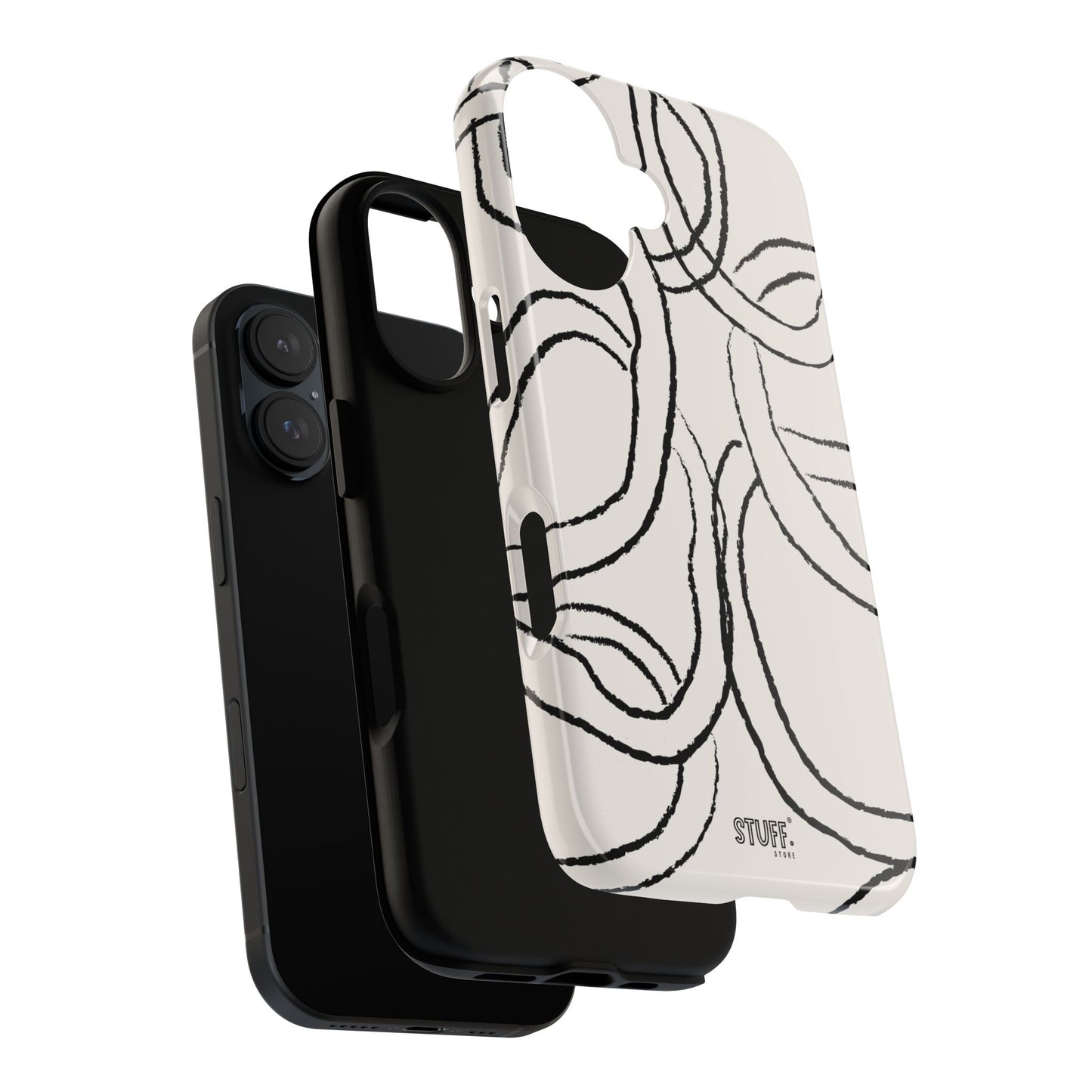 Doodly Case | Coque résistante double protection avec Design Gribouillis Minimaliste